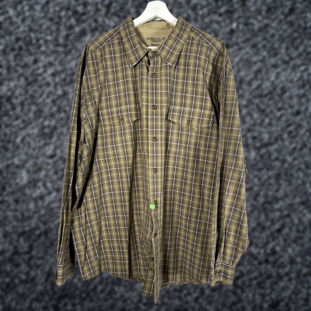Faded Glory Faded Glory Mens Plaid Shirt 2XL Long Sleeve Casual Cotton Brown Size US XXL / EU 58 / 5 - 1 Thumbnail
