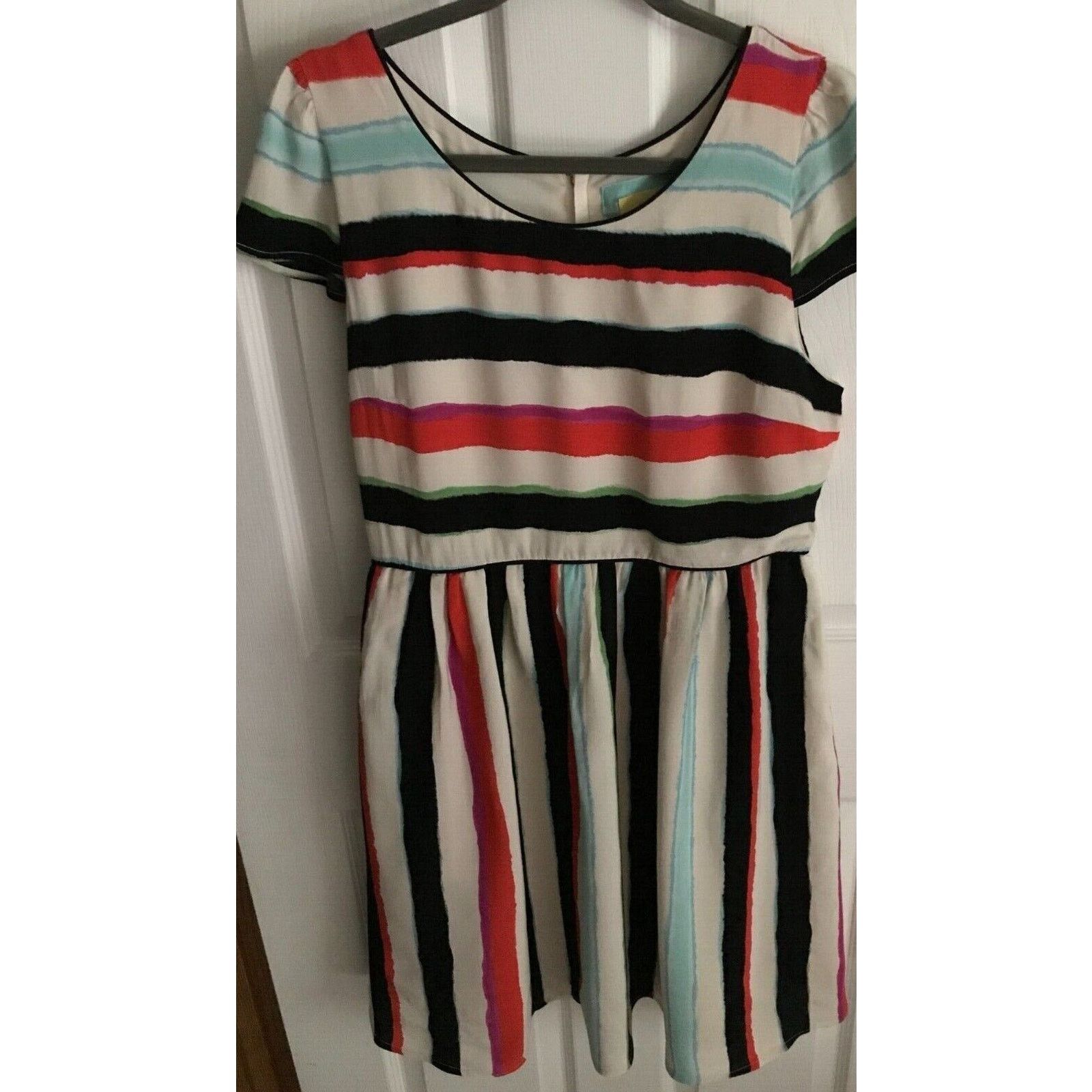 Anthropologie Anthropologie Maeve Peralta Stripe Dress Cap Sleeve - Size 8 Size M / US 6-8 / IT 42-44 - 1 Thumbnail