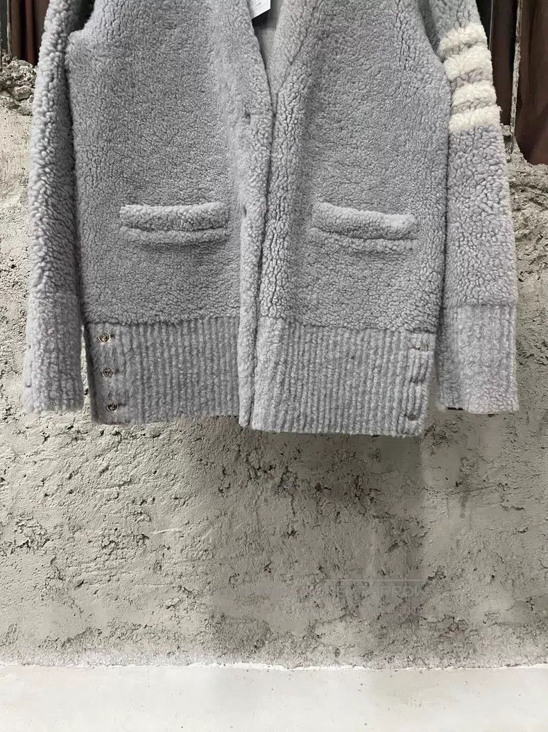 Thom Browne Thom Browne Leather and Fur Integrated Cardigan Jacket Size US XS / EU 42 / 0 - 4 Thumbnail