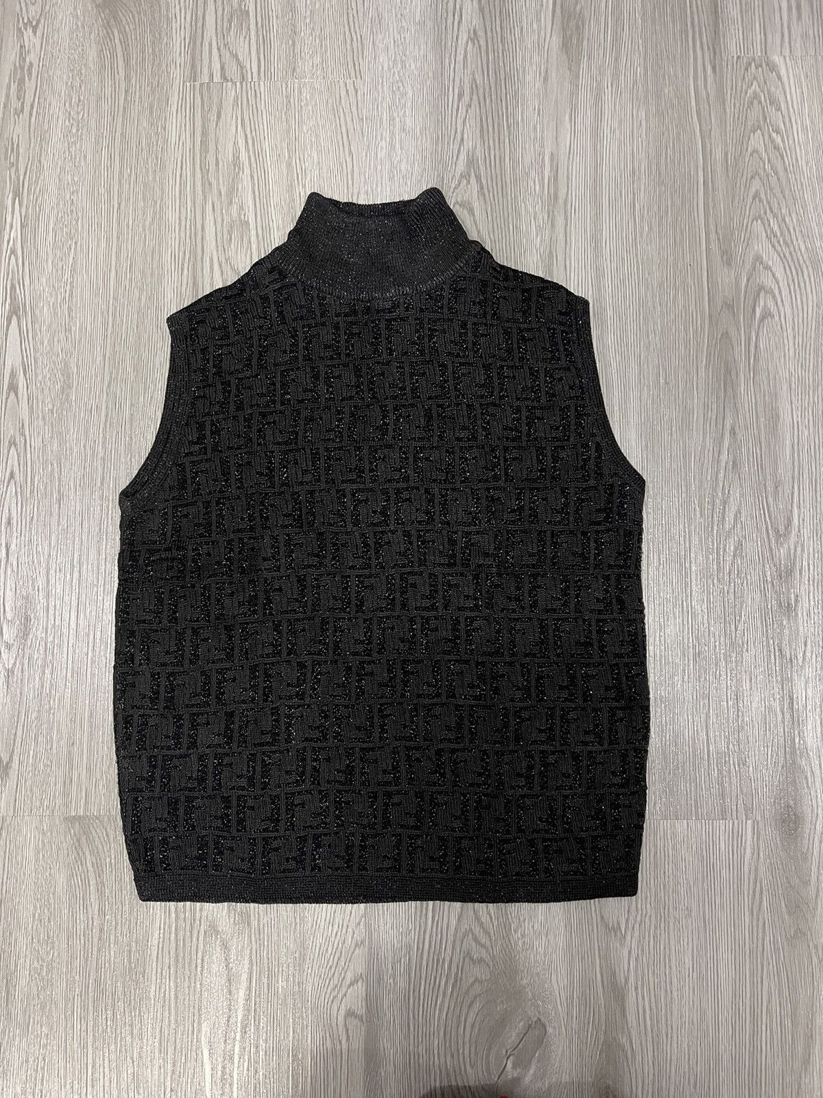 Fendi Vintage FENDI knitted monogram FF glitter tank top Size M / US 6-8 / IT 42-44 - 5 Thumbnail