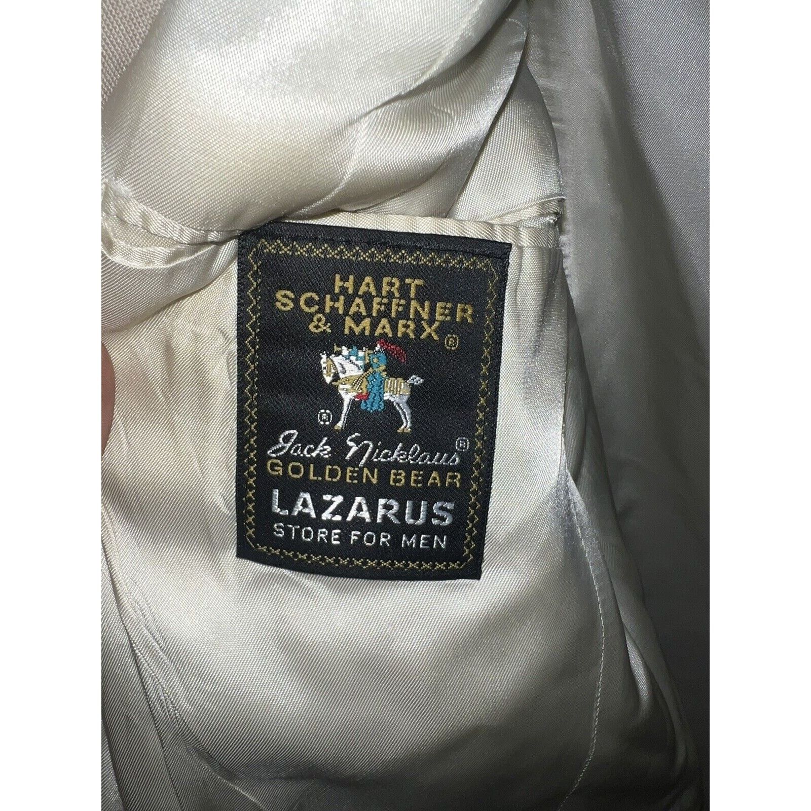 Hart Schaffner Marx Hart Schaffner Marx Sport Coat Beige Jack Nicklaus Blazer44R Size 44R - 9 Thumbnail