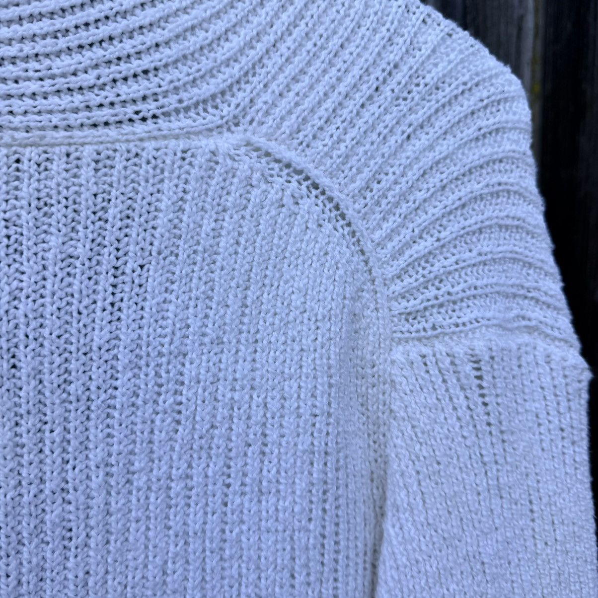 A.L.C. A.L.C. Nick Sweater White Ribbed Split Neck Slit Sleeve Sz M Size M / US 6-8 / IT 42-44 - 15 Thumbnail