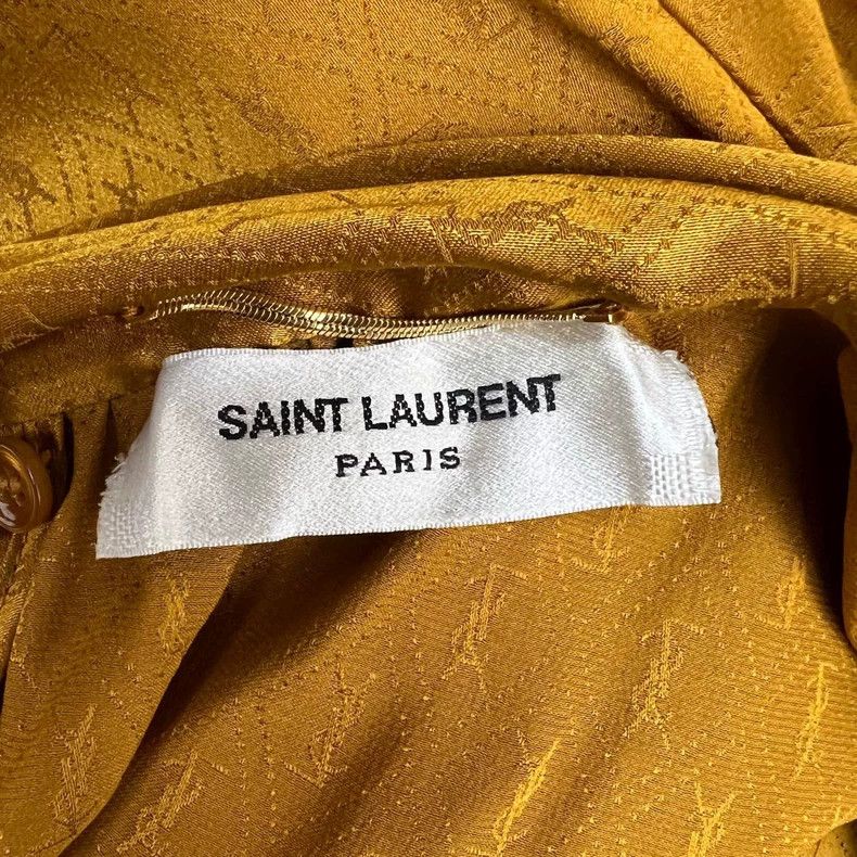 Saint Laurent Paris Saint Laurent Paris monogrammed ribbon design shirt 2504-N Size XXS / US 00 / IT 34 - 4 Thumbnail