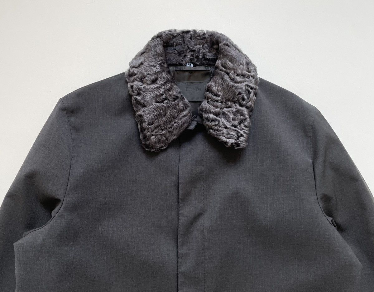 Prada A/W 13 Astrakhan Fur Collar Mac Jacket Size US L / EU 52-54 / 3 - 4 Thumbnail