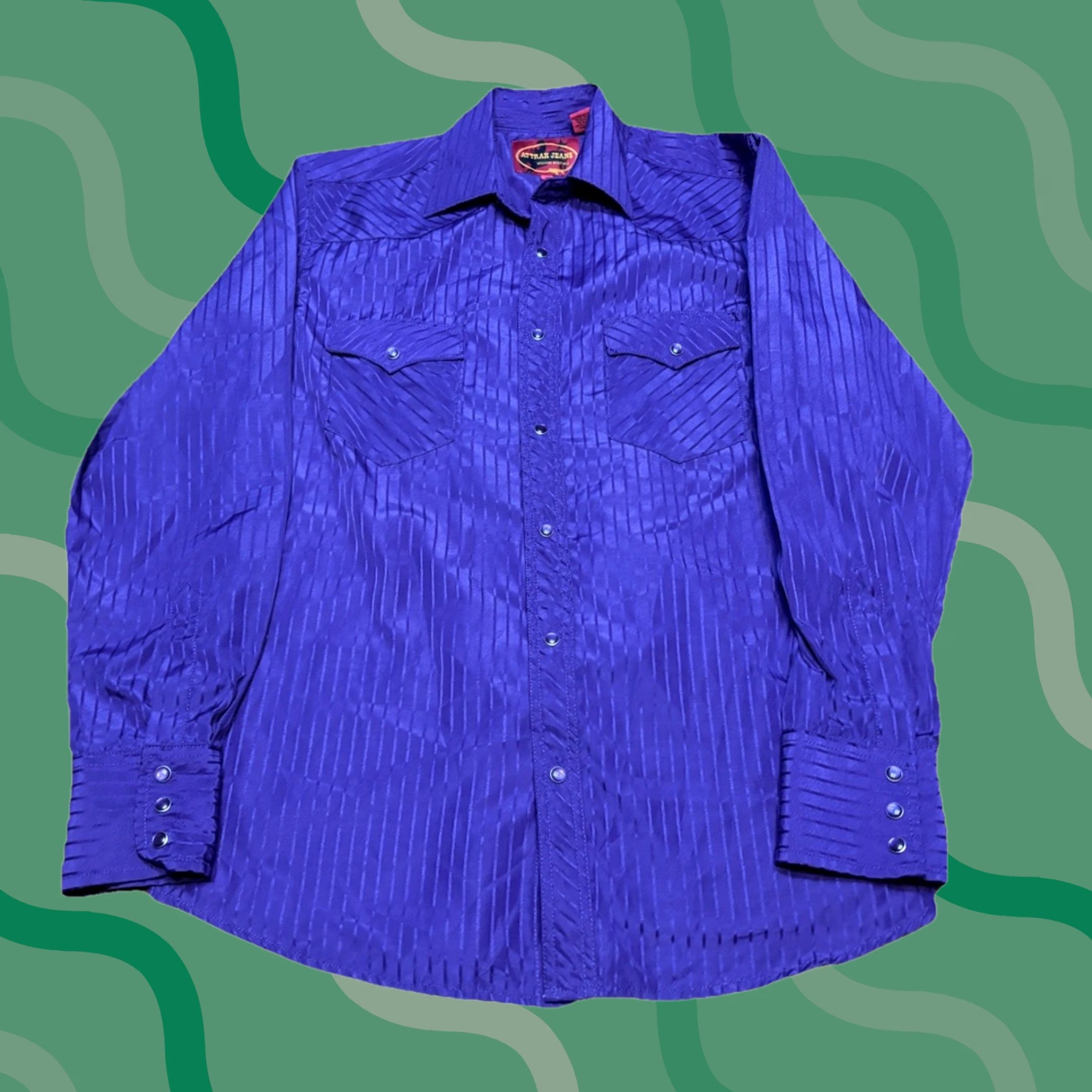 Doublet VINTAGE Western Shirt Mens Purple Pearl Snap Double Pocket M Size US M / EU 48-50 / 2 - 1 Thumbnail