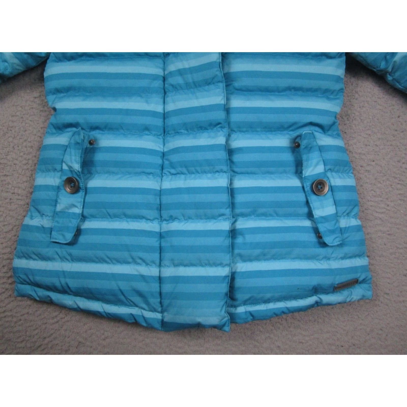 Merrell Merrell Down Jacket Womens Small Blue Striped Full Zip Snap Button Pockets Size S / US 4 / IT 40 - 4 Thumbnail