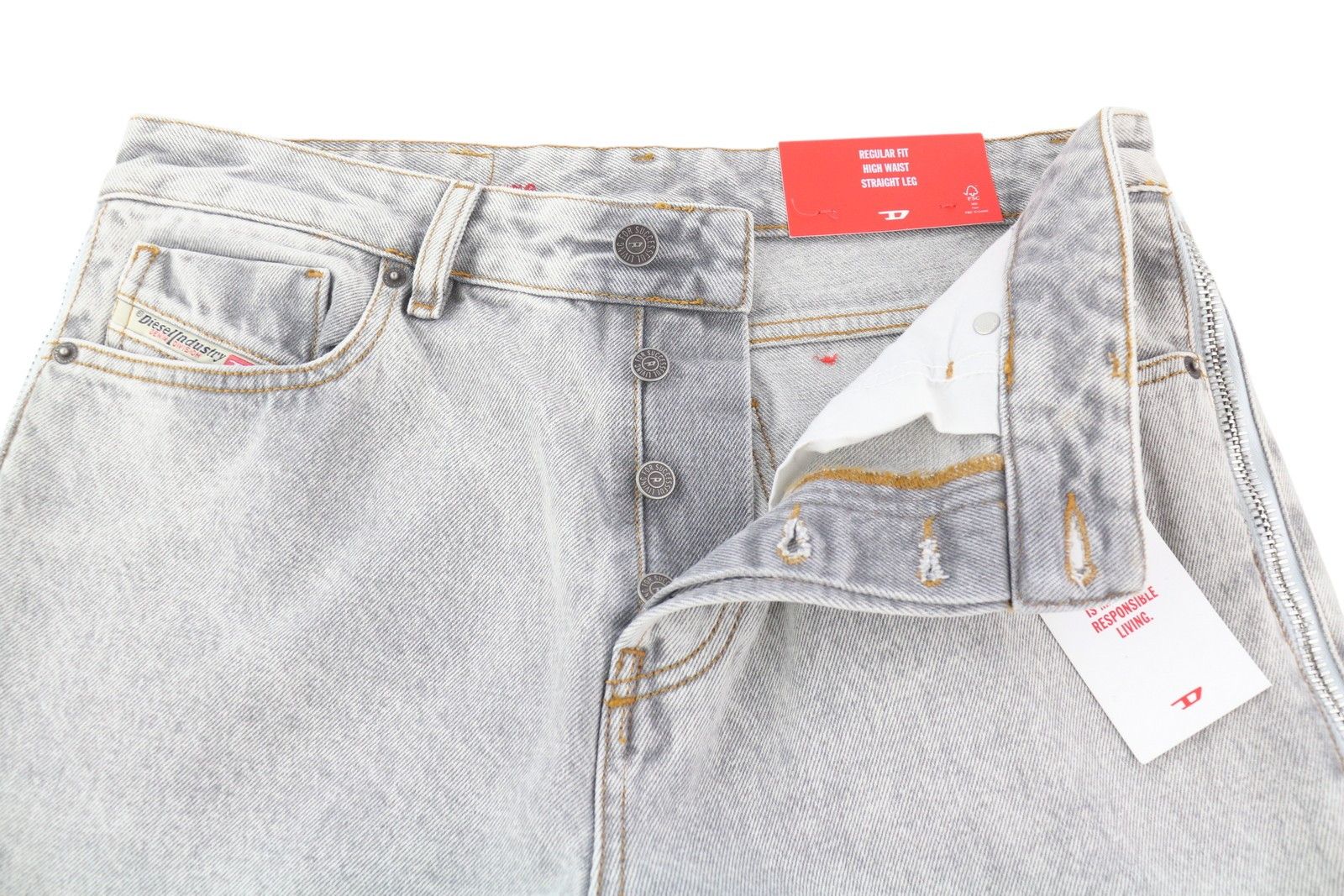 Diesel 1955-FS2 007F8 W32/L34 Side Zip Regular Straight 85389 Size US 32 / EU 48 - 6 Thumbnail