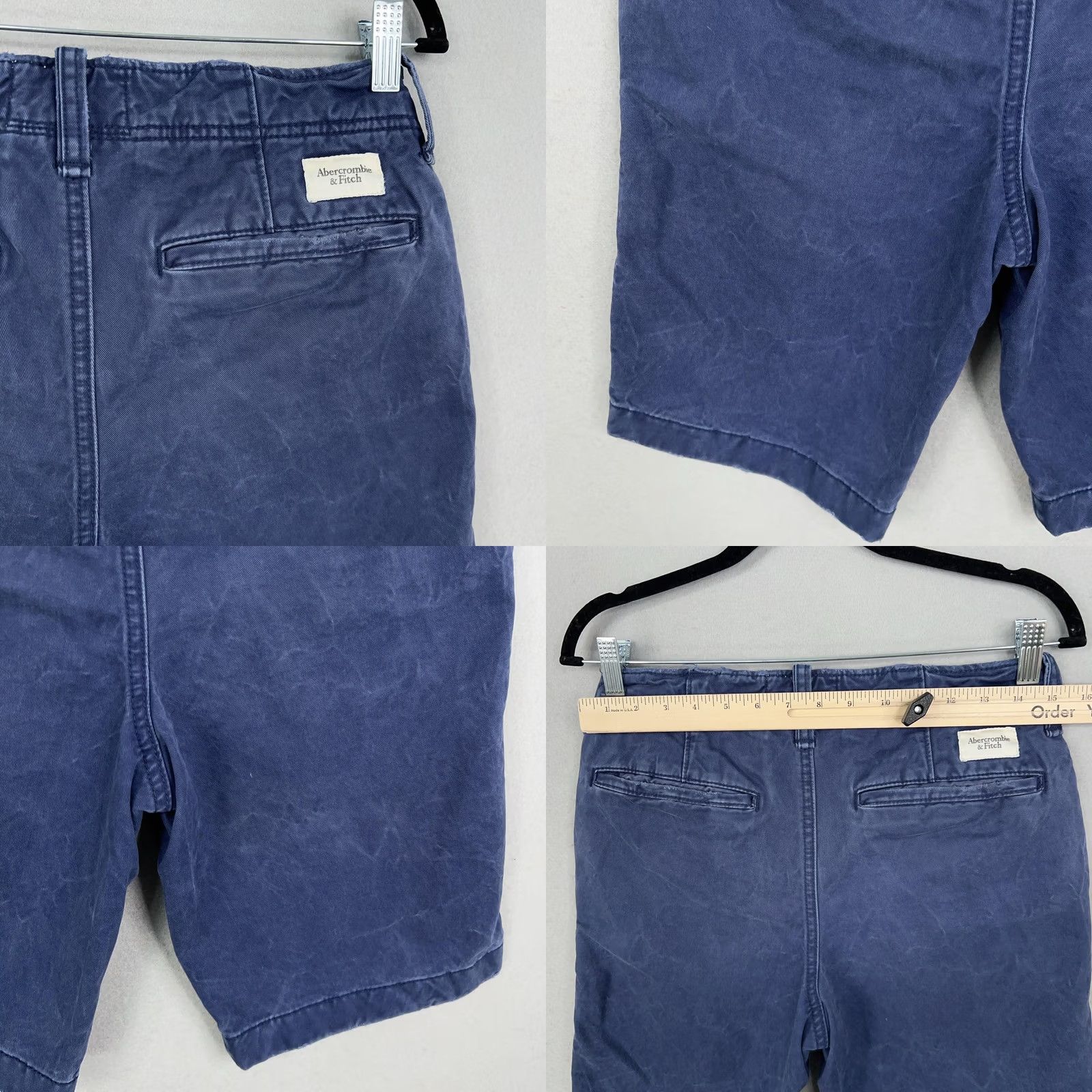 Abercrombie & Fitch Abercrombie & Fitch Shorts Mens 28 Blue Faded Classic Chino Button Fly Preppy Y2K Size US 28 / EU 44 - 8 Thumbnail