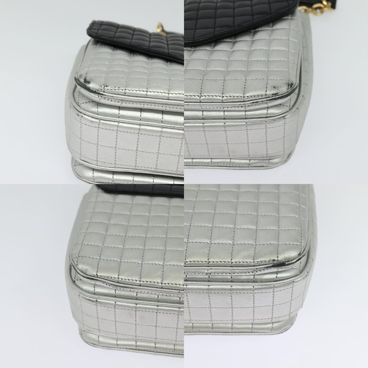 Celine CELINE Chain Shoulder Bag Leather Silver Black Gold Size ONE SIZE - 10 Thumbnail
