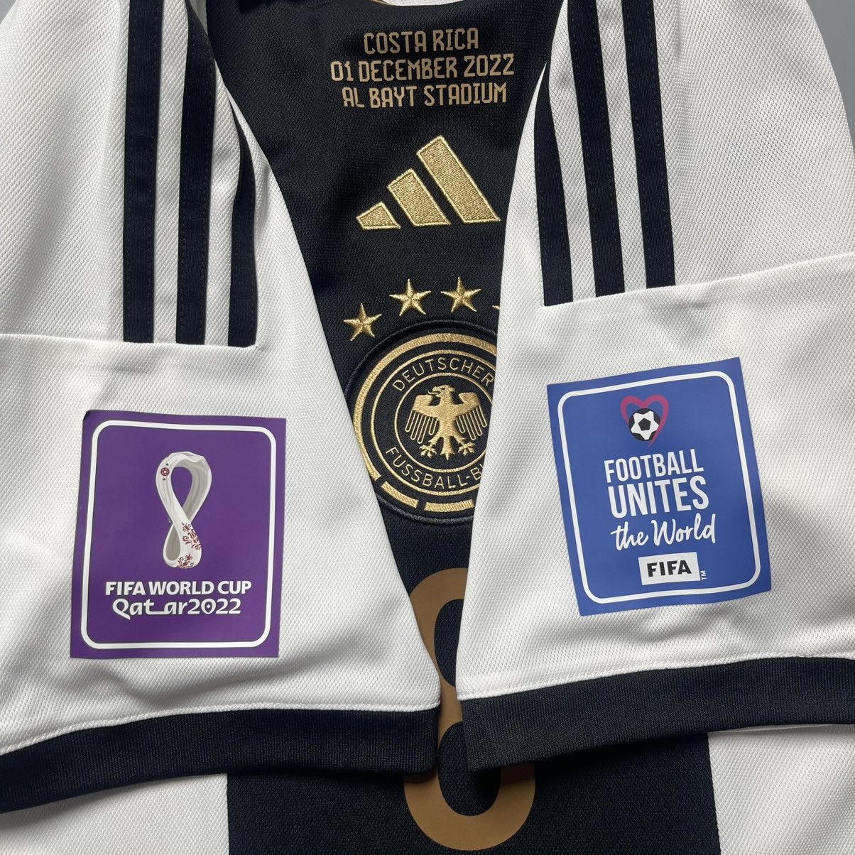 Adidas GERMANY ADIDAS 2022 WORLD CUP SOCCER HOME JERSEY #8 GORETZKA Size US L / EU 52-54 / 3 - 8 Thumbnail