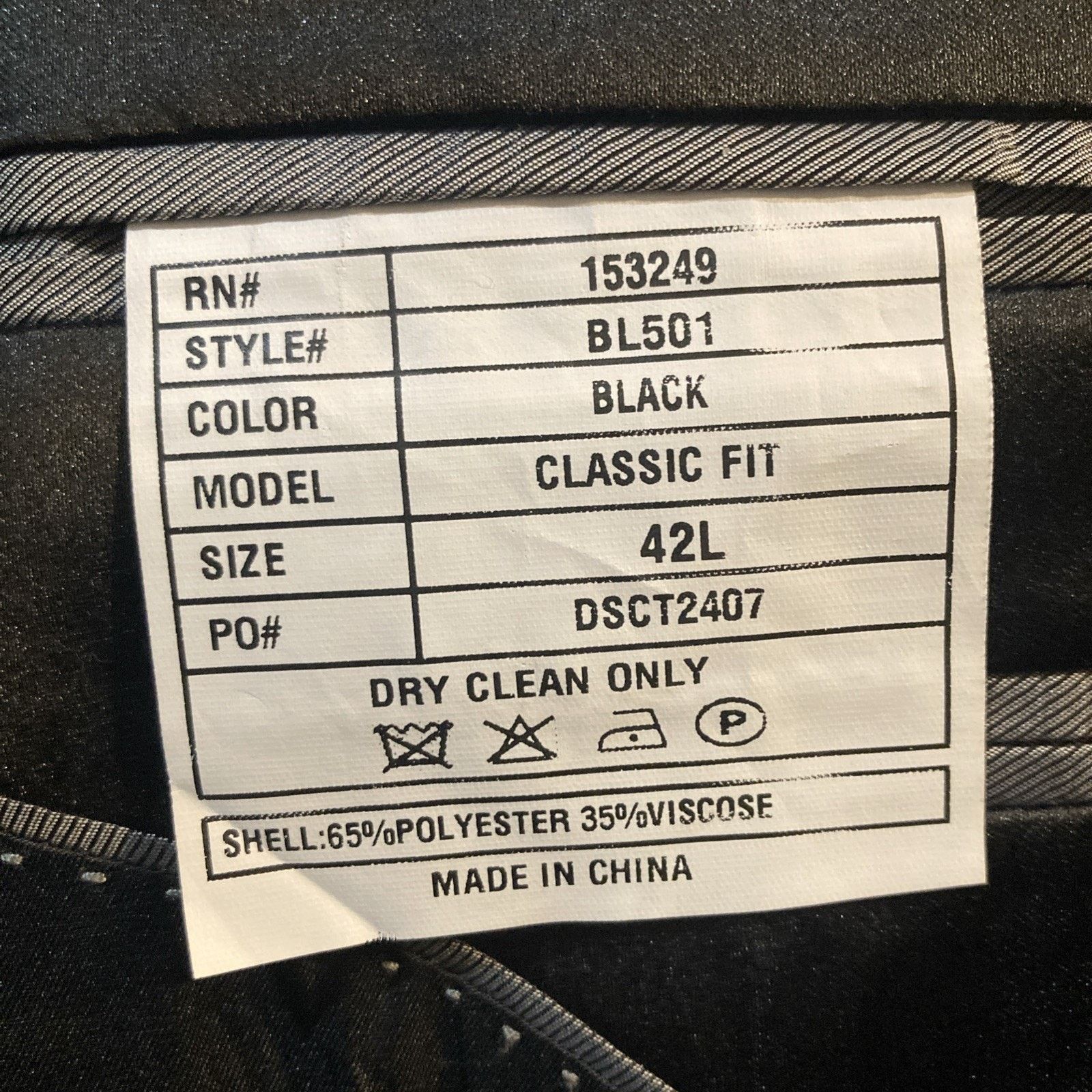 Other Dark Romantic BELLIO Tuxedo Jacket Mens 42L Black Formal Size 42L - 9 Thumbnail
