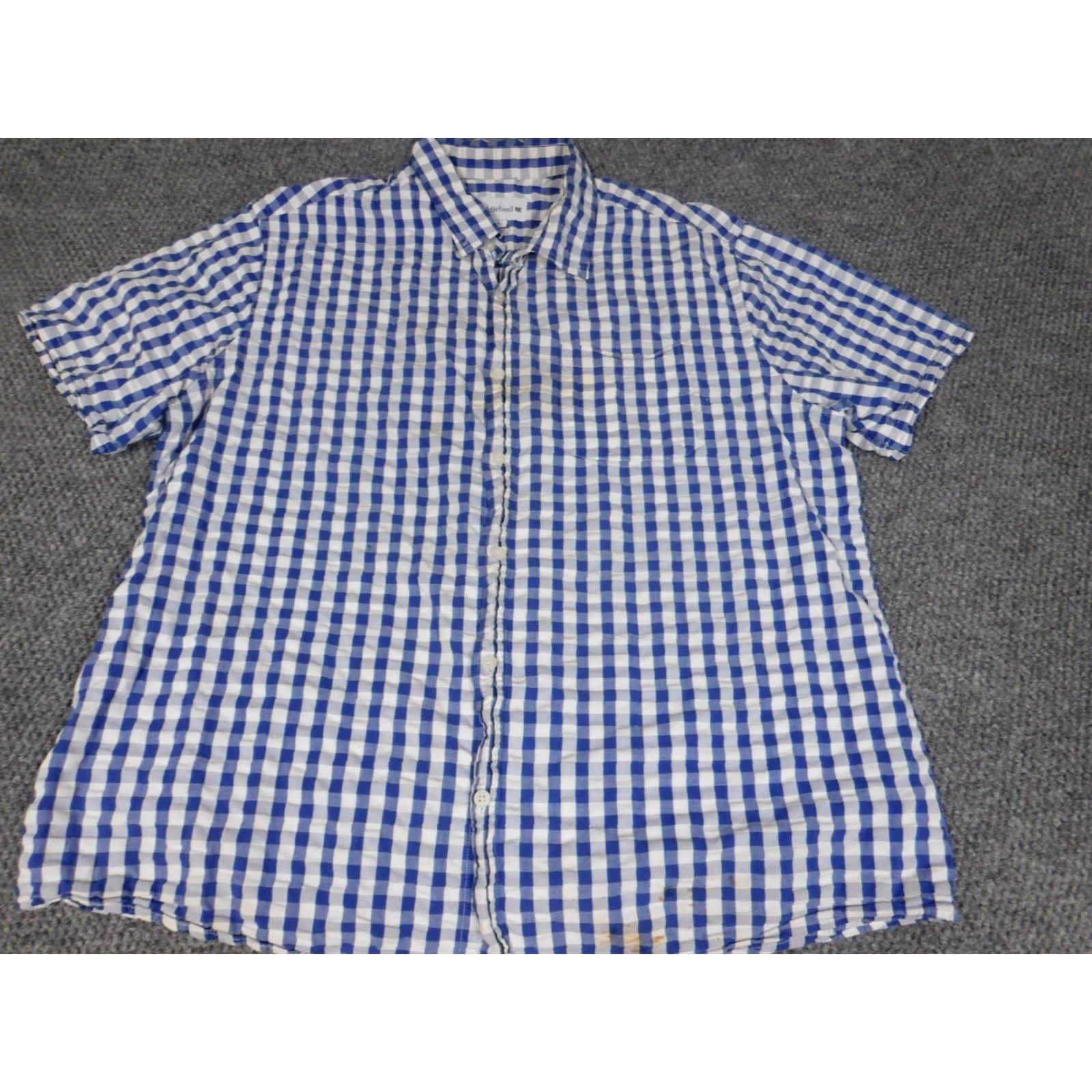 Vintage Saddlebred Shirt Button-Up Plaid Blue 2XL Mens Short Sleeve Collared Button Down Cotton Knit Size US XXL / EU 58 / 5 - 3 Thumbnail