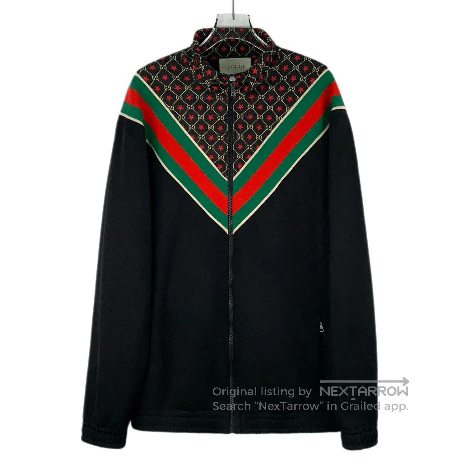 Gucci Guicci Black Striped Pattern Collar Zipper Long-sleeve Jac Size US M / EU 48-50 / 2 - 1 Thumbnail