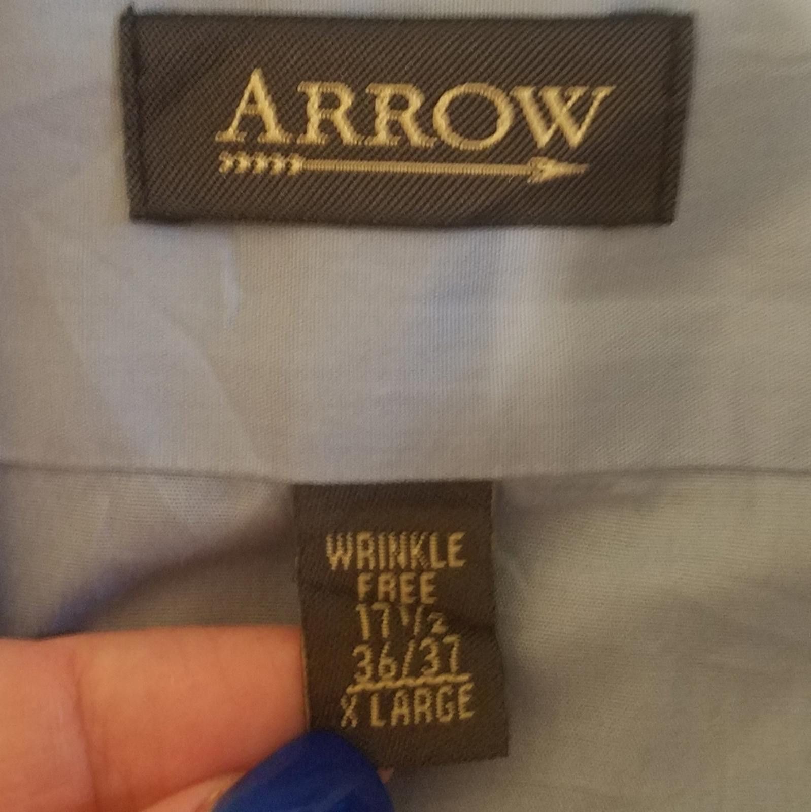 Arrow Arrow Poplin Light Blue Casual Shirt XL Size US XL / EU 56 / 4 - 3 Thumbnail