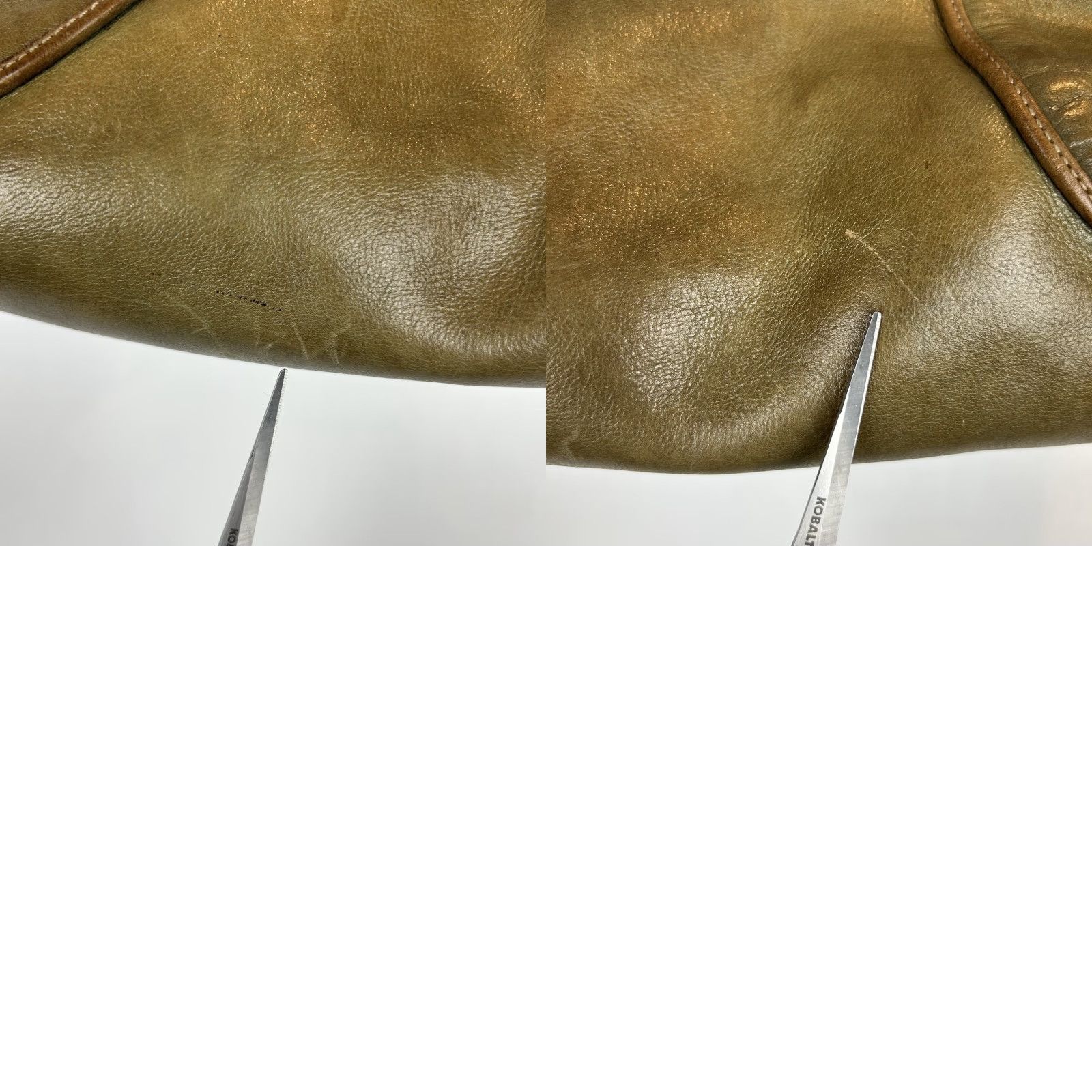 DKNY DKNY Purse Shoulder Army Green Leather Double Handles Read Size ONE SIZE - 9 Thumbnail