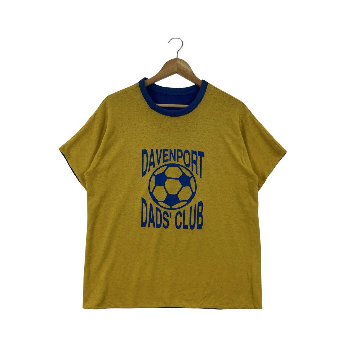 Vintage Vintage DAVENPORT DADS CLUB Ringer Soccer Graphic Tee, Retro Size US M / EU 48-50 / 2 - 4 Thumbnail
