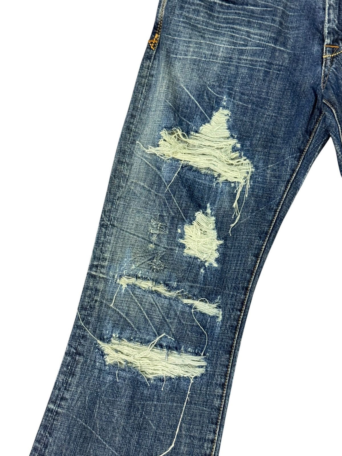 Japanese Brand Flare Jeans Bartack Distress Boot Cut amiri lgb dior 3🟦5 Size US 31 - 6 Thumbnail