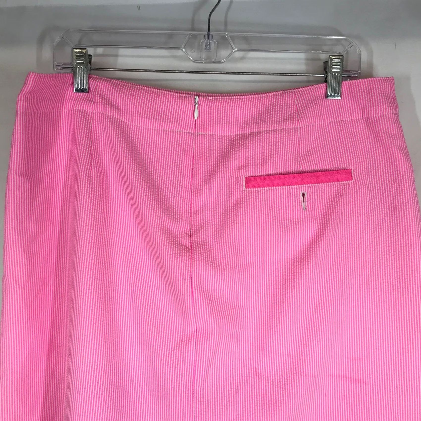 Pinko Lady Hagen Pink White Seersucker Striped Golf Skort Womens Size 12 Activewear Size ONE SIZE - 5 Thumbnail