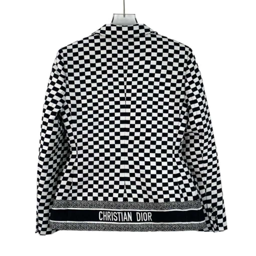 Dior Dior Colorblock Check Cotton Lapel Double Breasted Blazer Size XXS / US 00 / IT 34 - 2 Thumbnail
