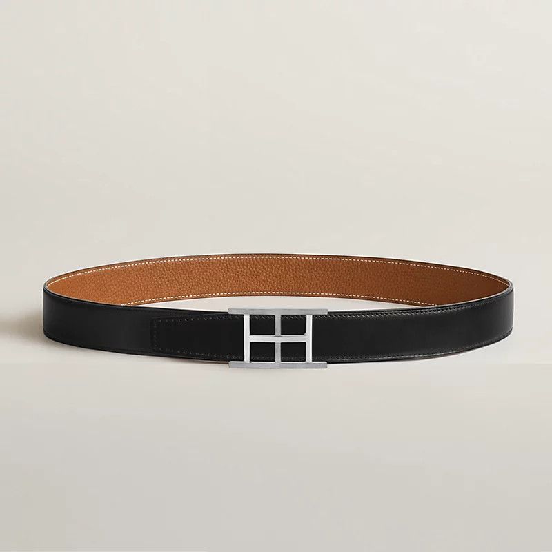 HERMES BELT BUCKLE LEATHER H LOGO REVESIBLE H081669CK05