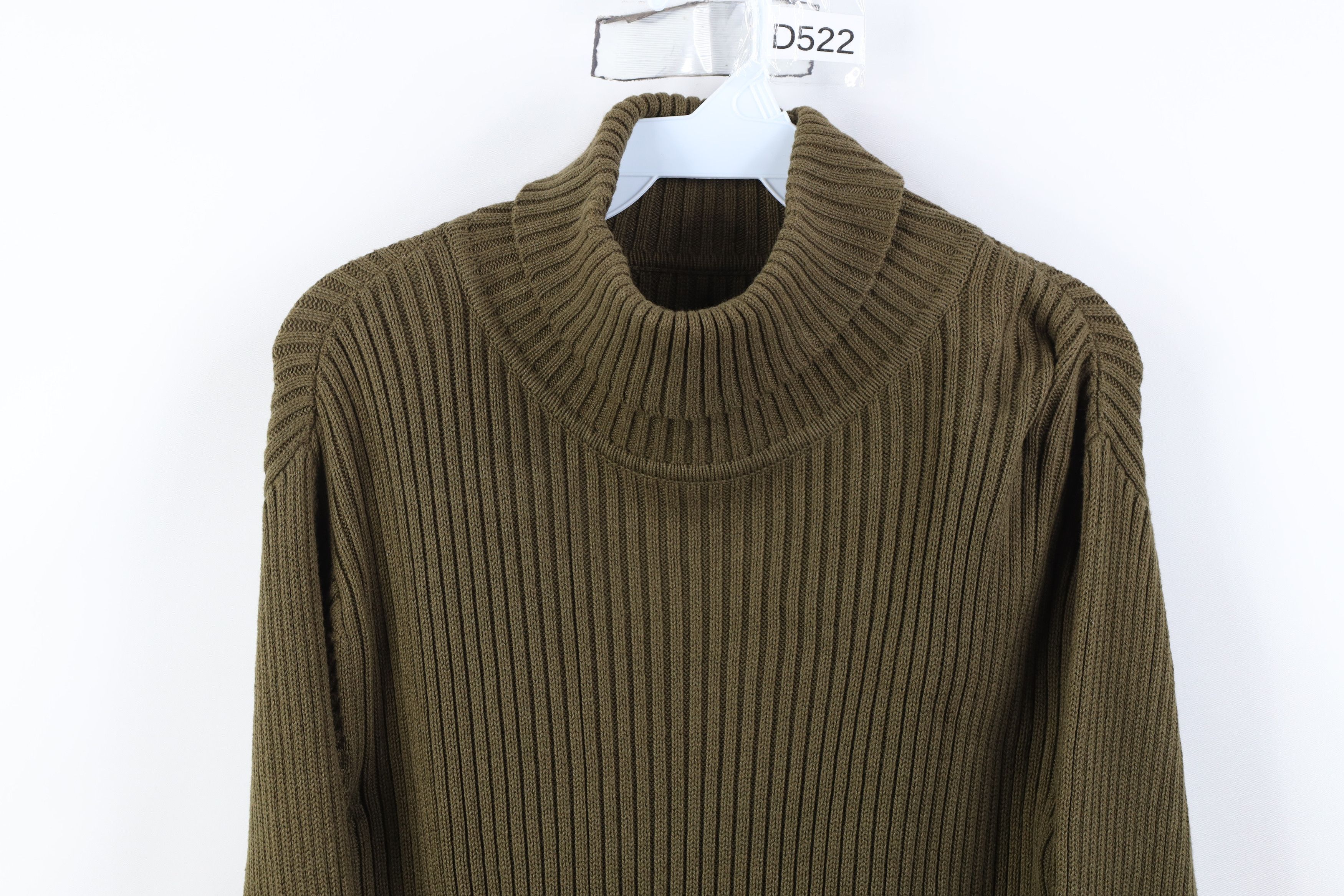 Vintage Vintage 90s Streetwear Cotton Ribbed Knit Turtleneck Sweater Size US M / EU 48-50 / 2 - 2 Thumbnail