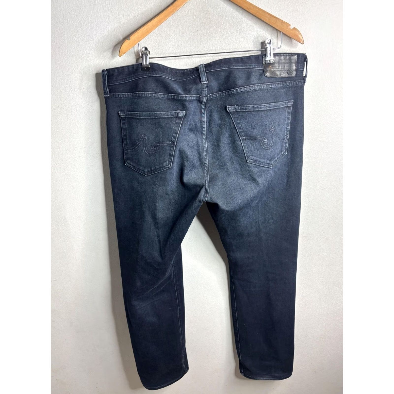 Denime AG Adriano Goldschmied Jeans Mens 40x34 Blue Dark Tailored Leg Straight 5-Pocket Denim Mens Size US 40 / EU 56 - 5 Thumbnail