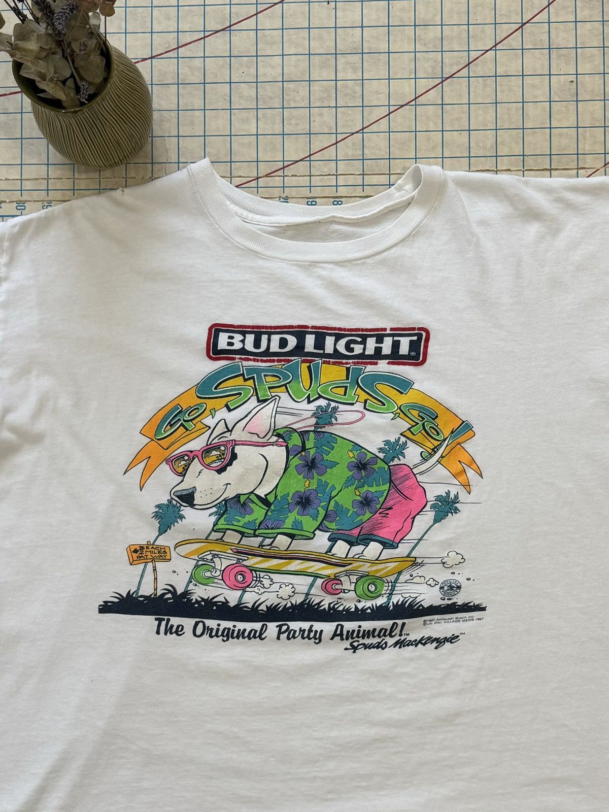 Budweiser × Vintage Vintage Bud Light Spuds Mackenzie Promo Tee 80’s Size US XL / EU 56 / 4 - 3 Thumbnail