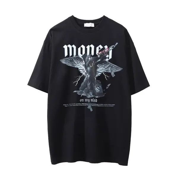 Japanese Brand Kirari x Mayu Vintage Angel Print Washed Distressed T-Shirt Size US L / EU 52-54 / 3 - 5 Thumbnail