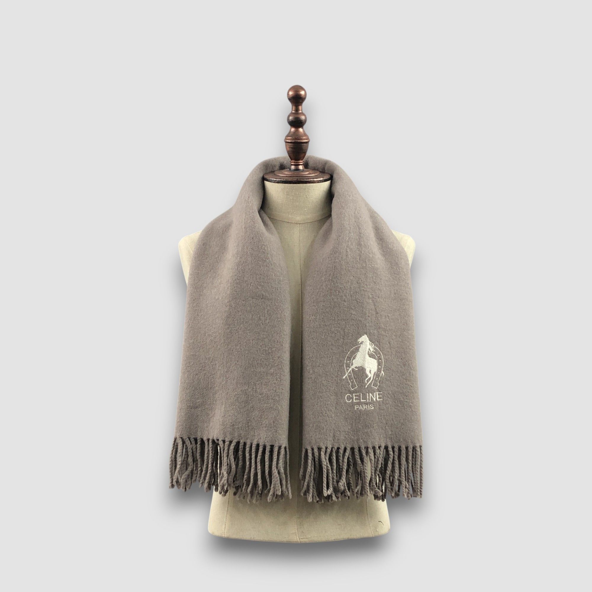 Celine Vintage Celine Scarf Muffler Wool Shawls Babushka Scarves Size ONE SIZE - 1 Thumbnail