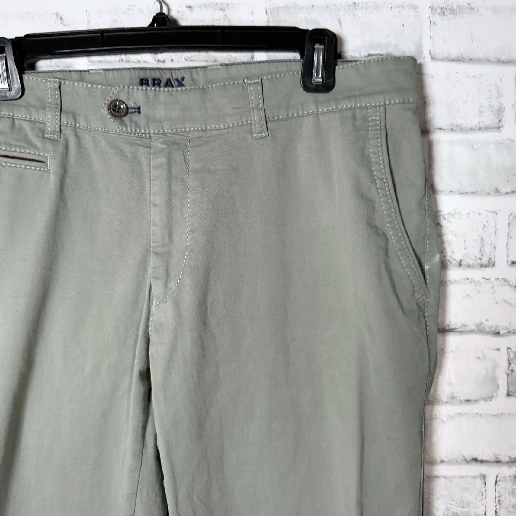 BRAX VINTAGE Brax Men’s Chino Pants Casual Green Size 34x32 Size US 34 / EU 50 - 2 Thumbnail