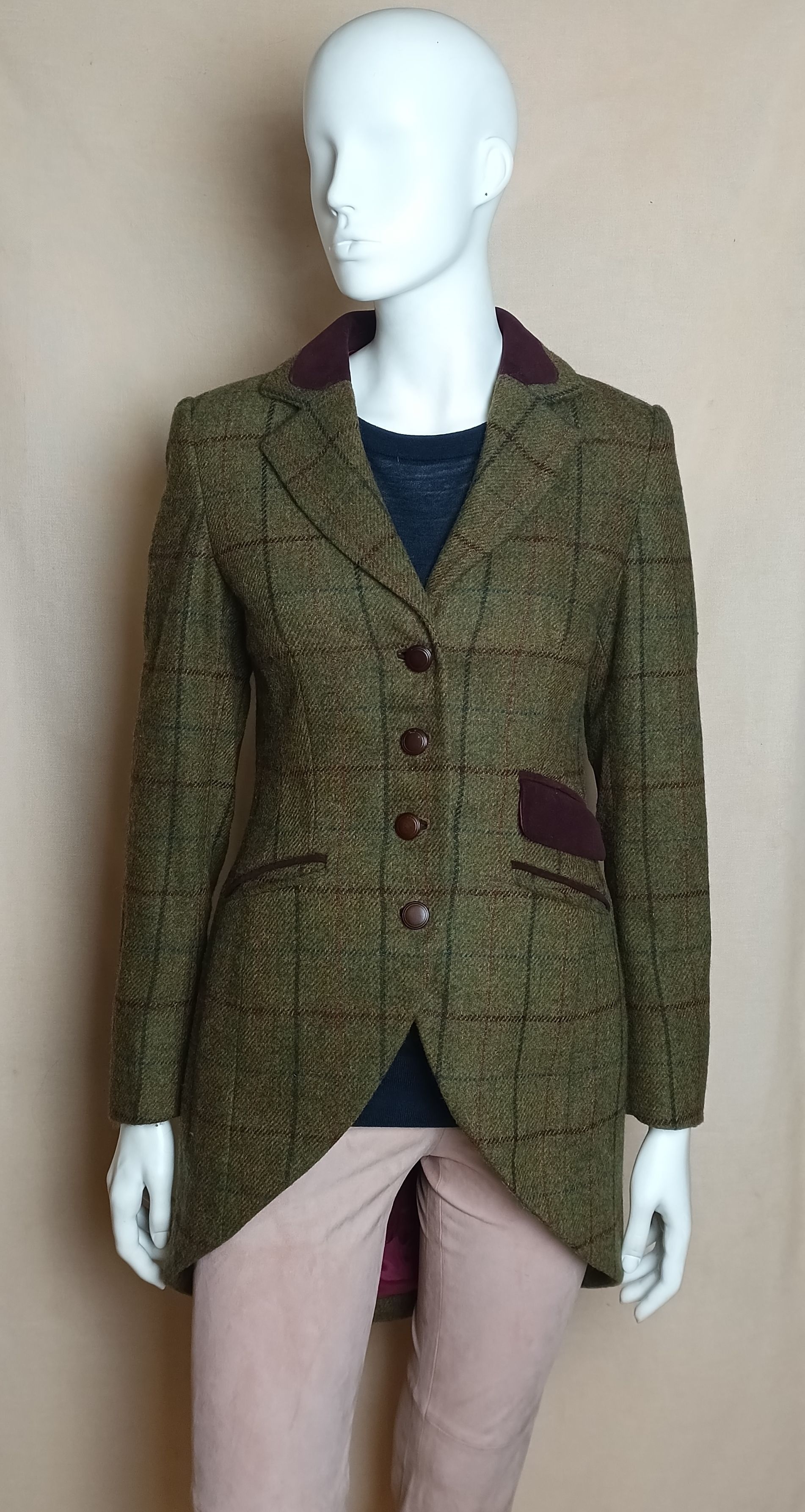 Hunter Farlow 9 Pall Mall London Tweed Wool Farm Hunt Jacket UK8 Size S / US 4 / IT 40 - 4 Thumbnail