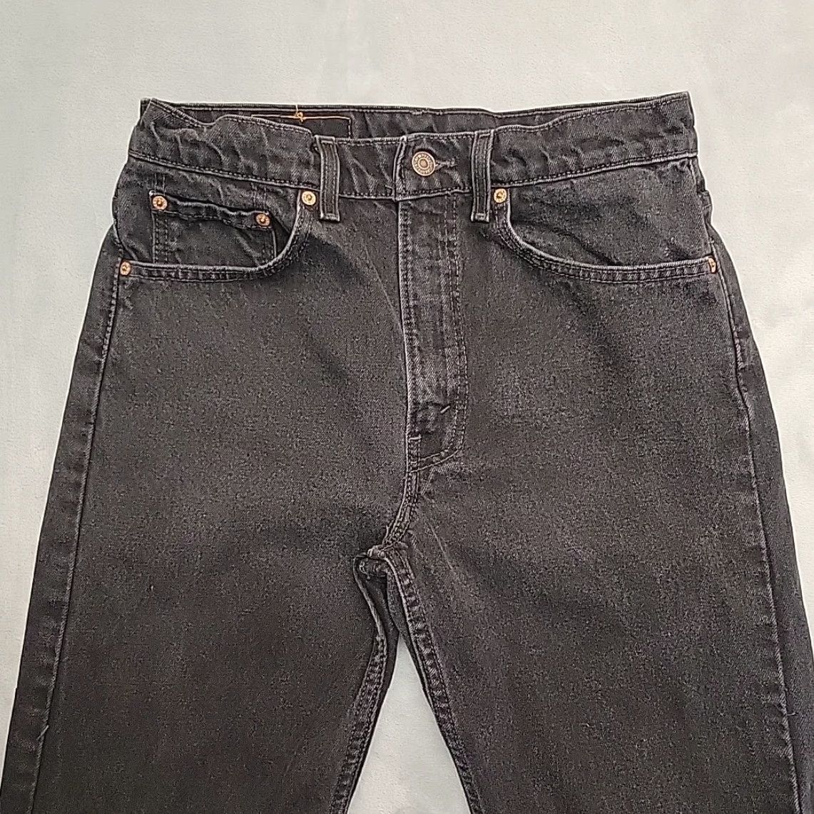 Levi's VINTAGE Levi's 505 Jeans Mens 33x32 Black Denim Straight Leg Made In USA 90s Mens Jeans Black Denim Straight 505 Vintage Levi's Size US 33 - 3 Thumbnail