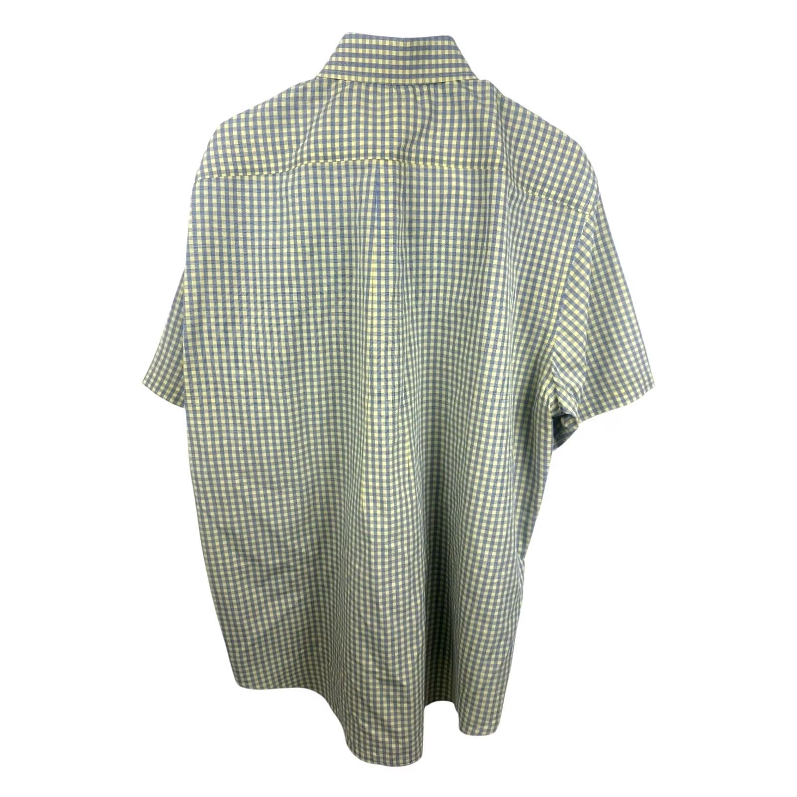 Brooks Brothers Brooks Brothers Men's L Yellow Blue Check Short Sleeve Button Down Shirt Size US L / EU 52-54 / 3 - 2 Thumbnail
