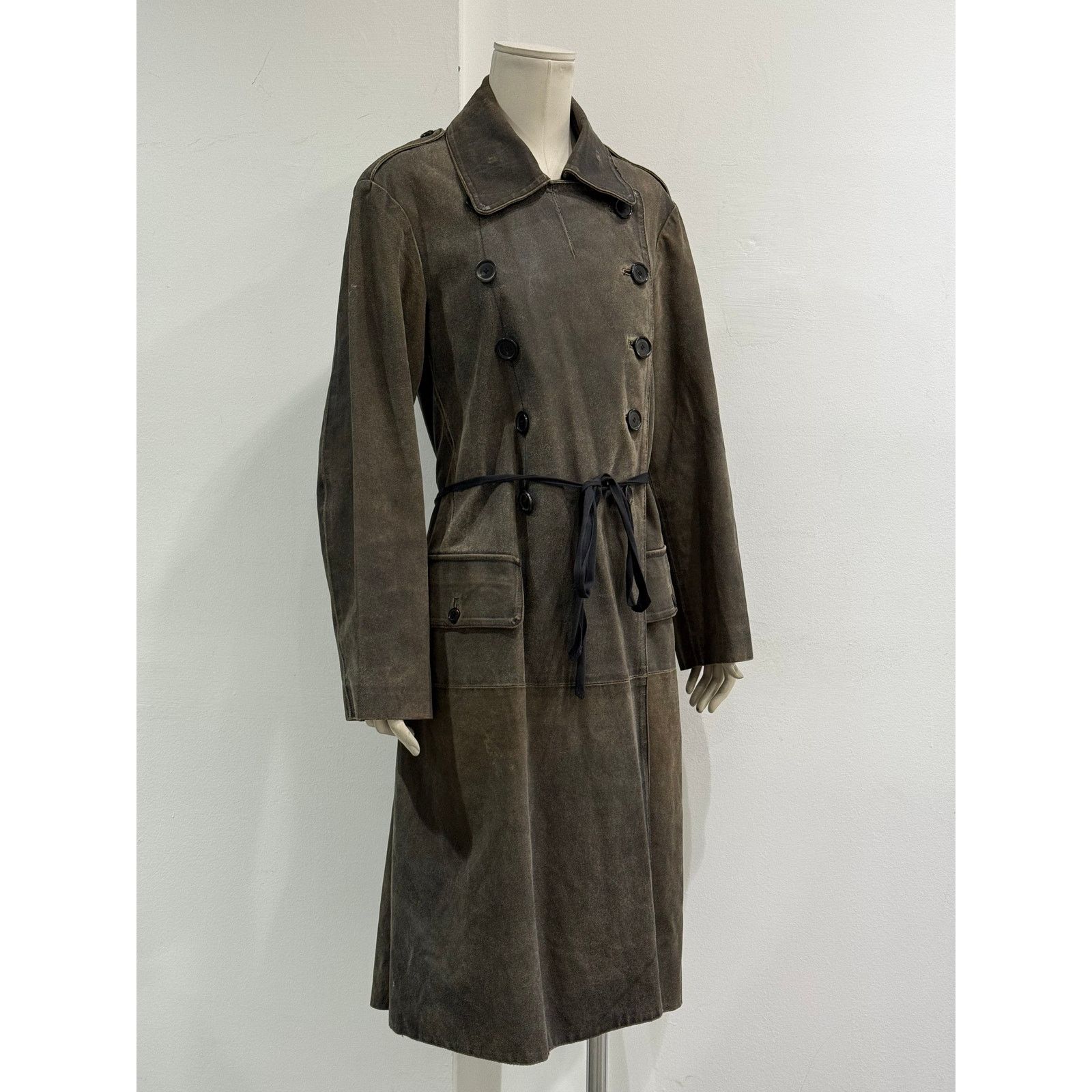 Ann Demeulemeester A/W2000 Ann Demeulemeester distressed leather belted coat Size S / US 4 / IT 40 - 3 Thumbnail