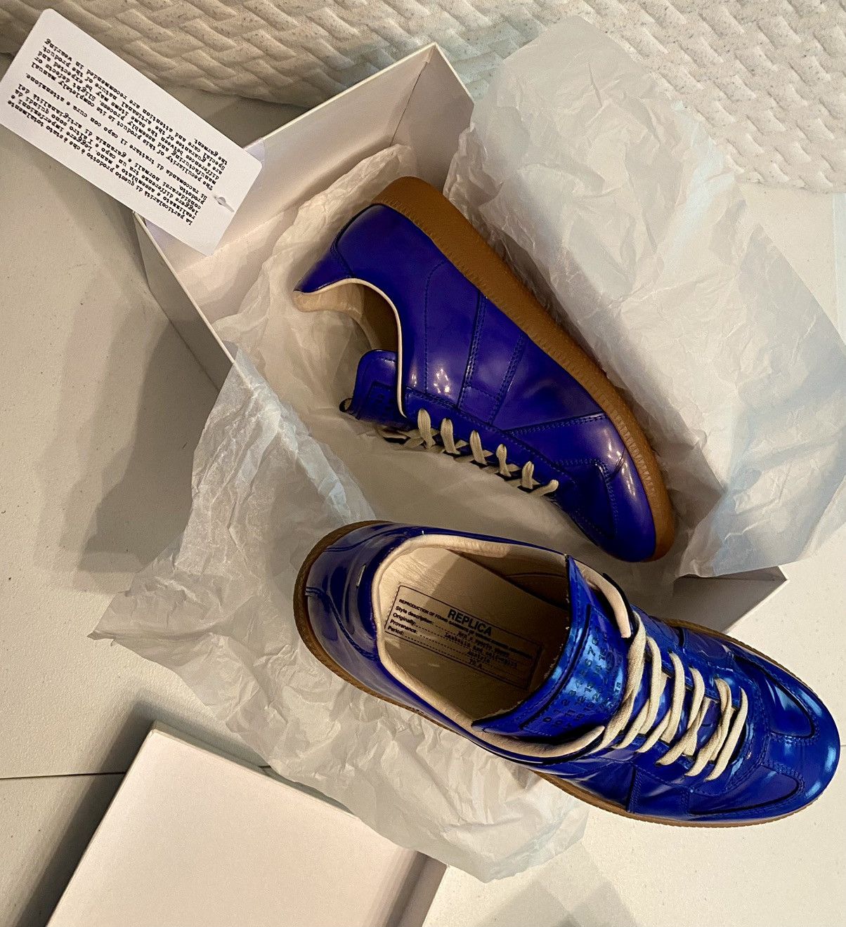 Maison Margiela Maison Margiela 22 🇮🇹 Blue Lambskin GAT Single Stitch 40 NIB Size US 7 / EU 40 - 6 Thumbnail