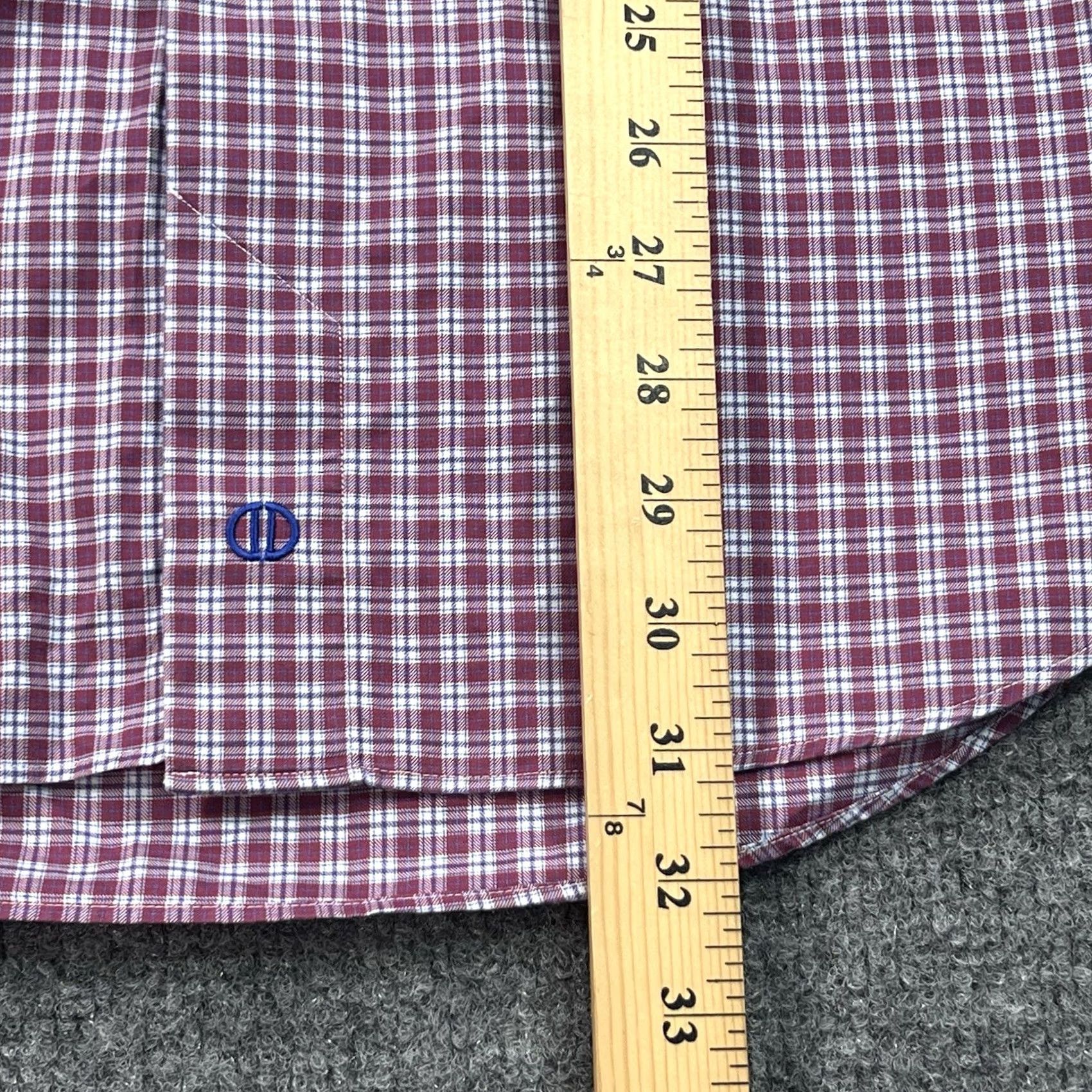 David Donahue David Donahue Dress Shirt Mens Large Red Plaid Check Button-Down Shirt Size 42R - 8 Thumbnail