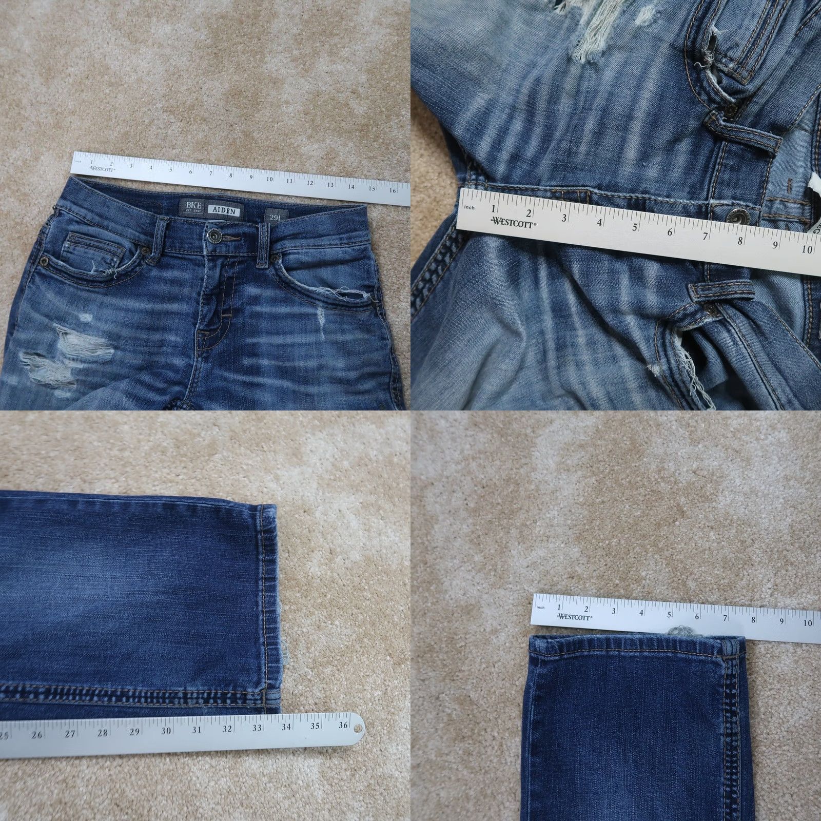 Vintage BKE Buckle Aiden Jeans Men’s 29 Regular Blue Denim Straight 5-Pocket Size 29x33 Vintage No Size US 29 - 9 Thumbnail