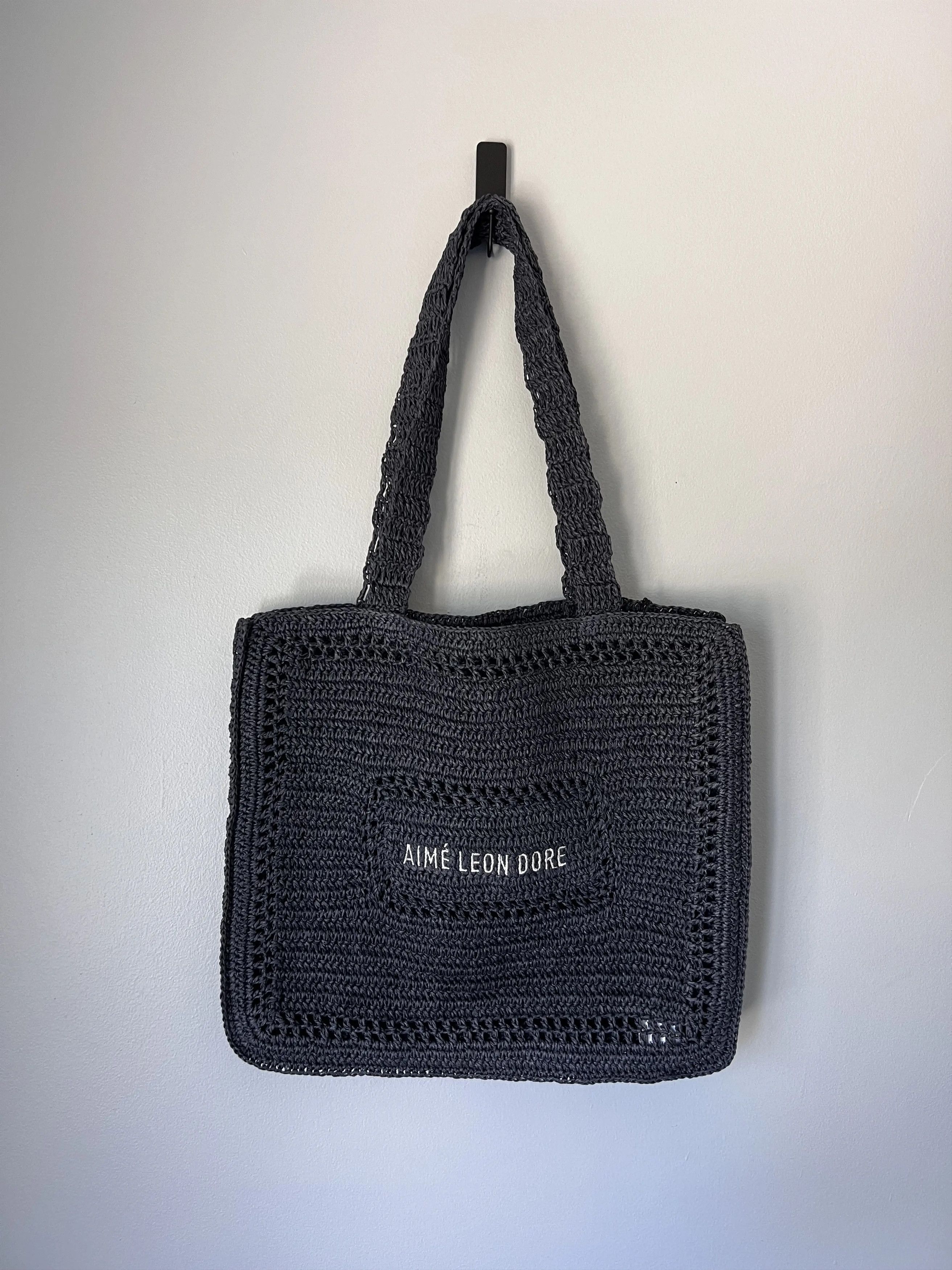 Aime Leon Dore o1mle1225 Size: OS / Crochet Tote Bag in Navy Blue Size ONE SIZE - 1 Thumbnail