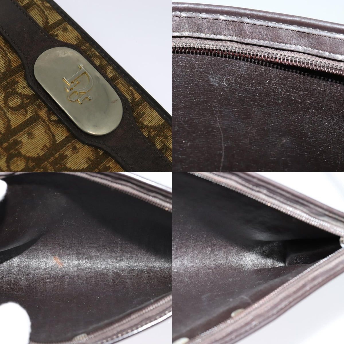 Dior DIOR Trotter Canvas Shoulder Bag Brown Gold Size ONE SIZE - 11 Thumbnail