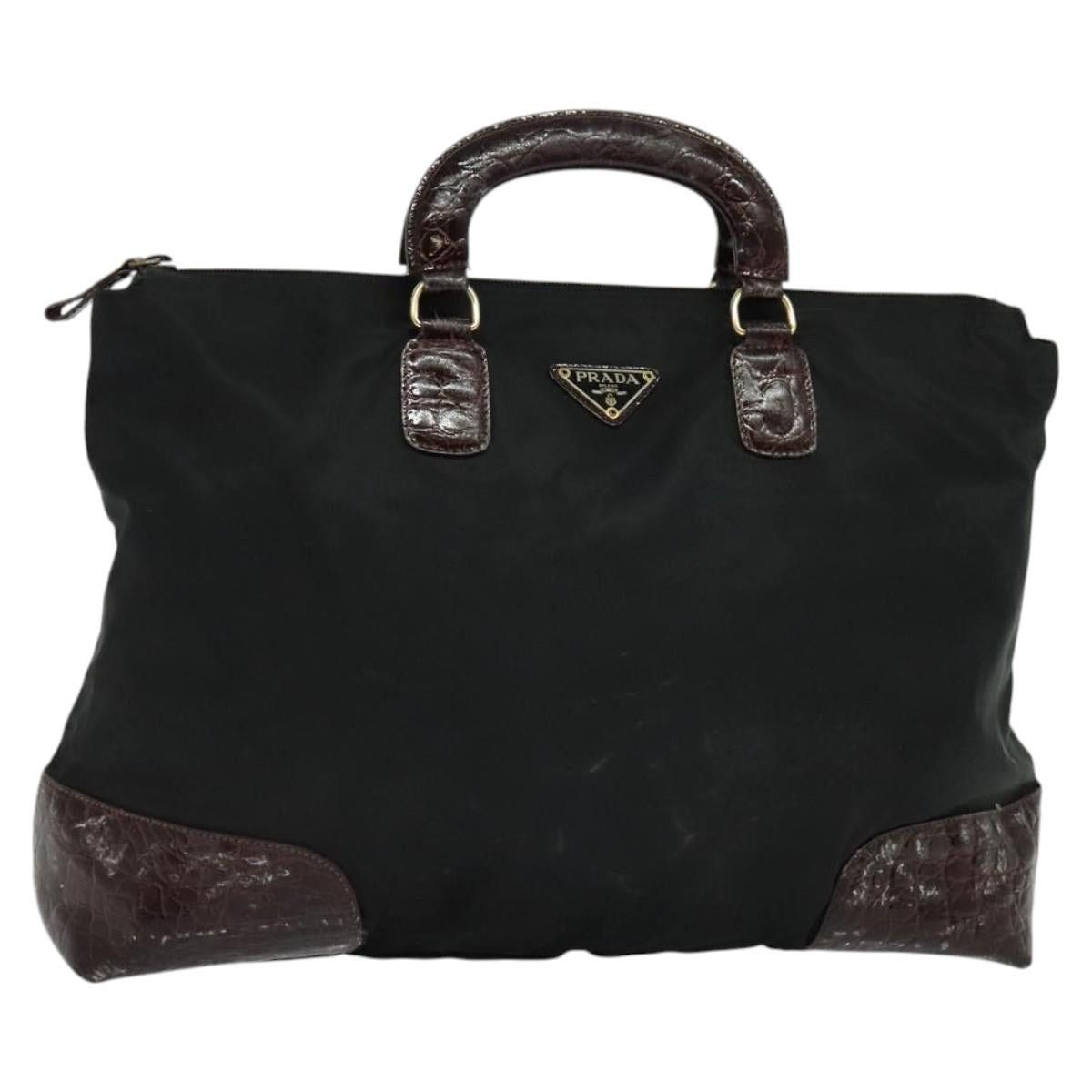 Prada PRADA Hand Bag Nylon Black Gold Size ONE SIZE - 1 Thumbnail