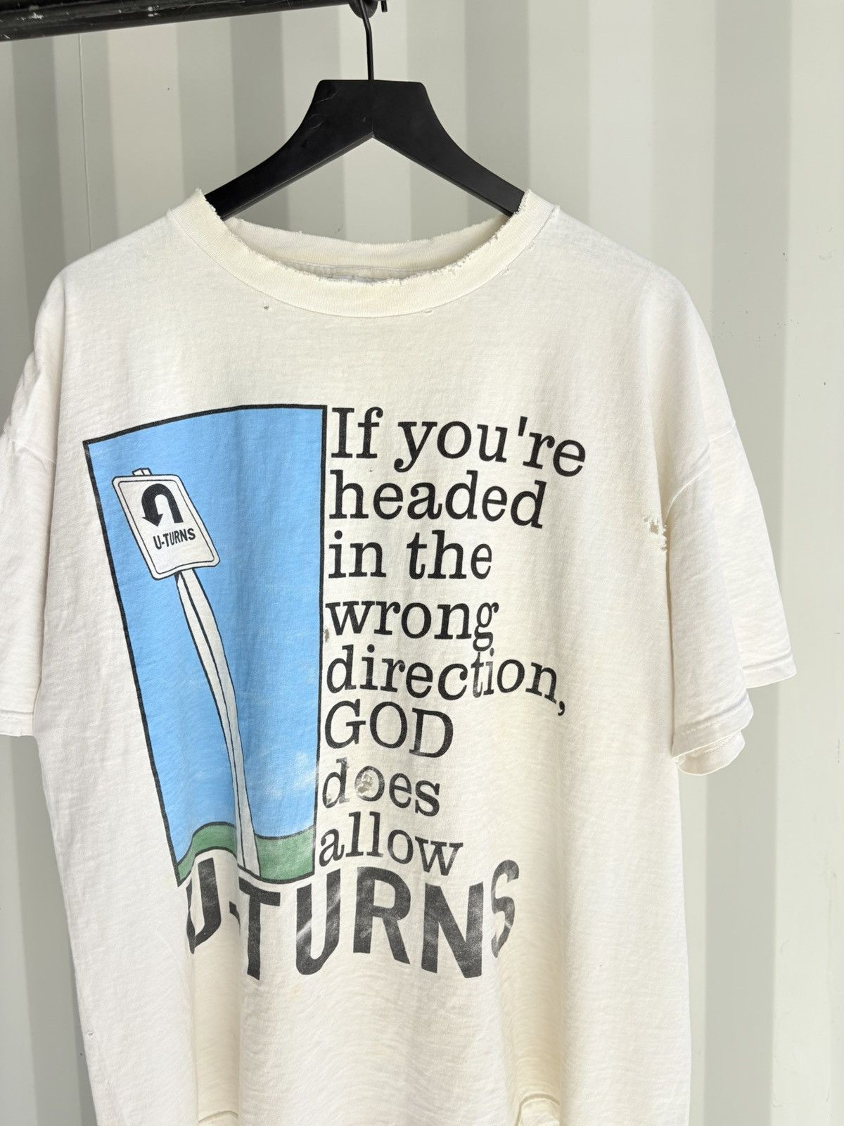 Vintage Thrashed God Allows U Turns Shirt Faded Distressed Band Size US XXL / EU 58 / 5 - 2 Thumbnail