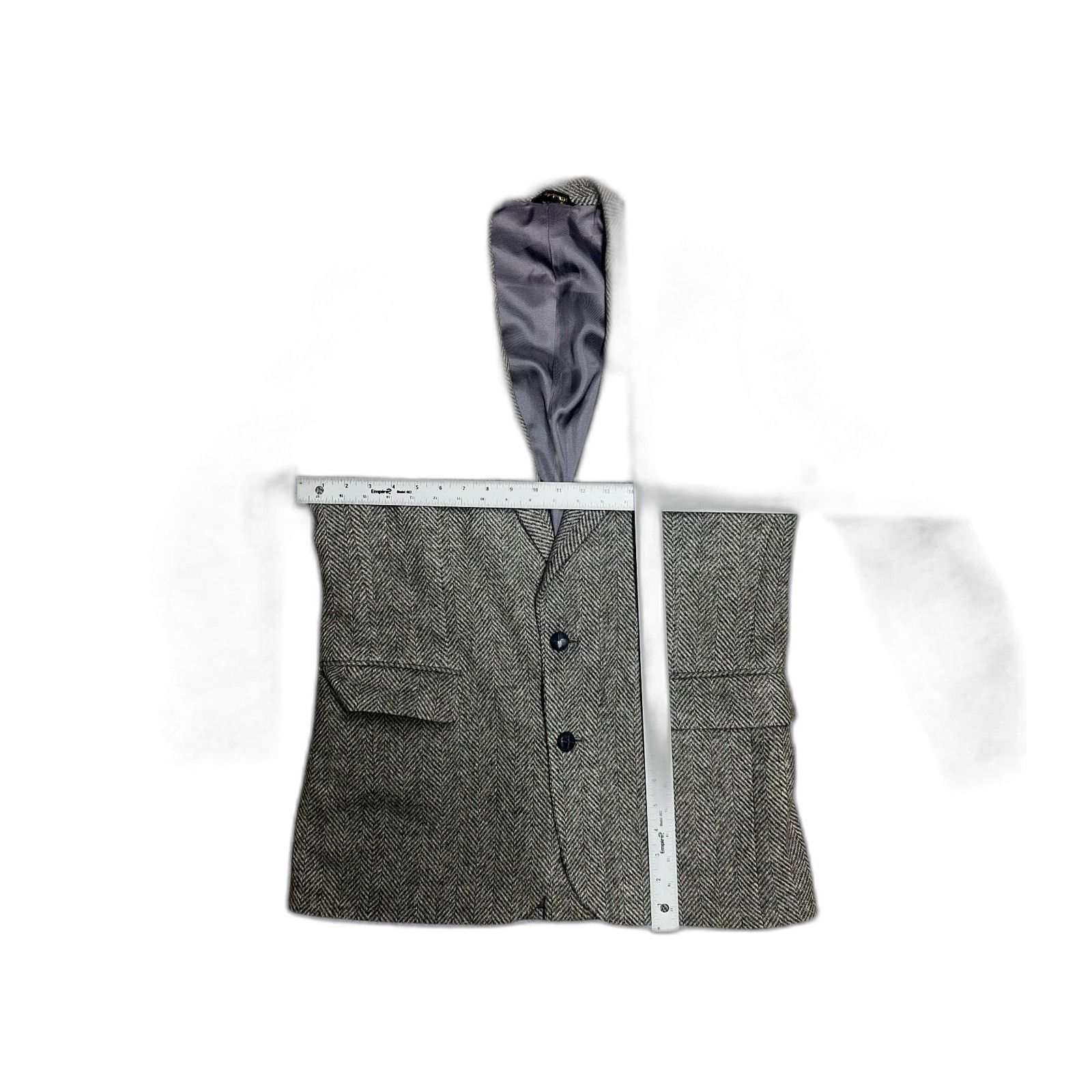 Jordache Jordache Tweed Wool Herring Bone Blazer Sport Coat Mens 40R Size 34S - 8 Thumbnail
