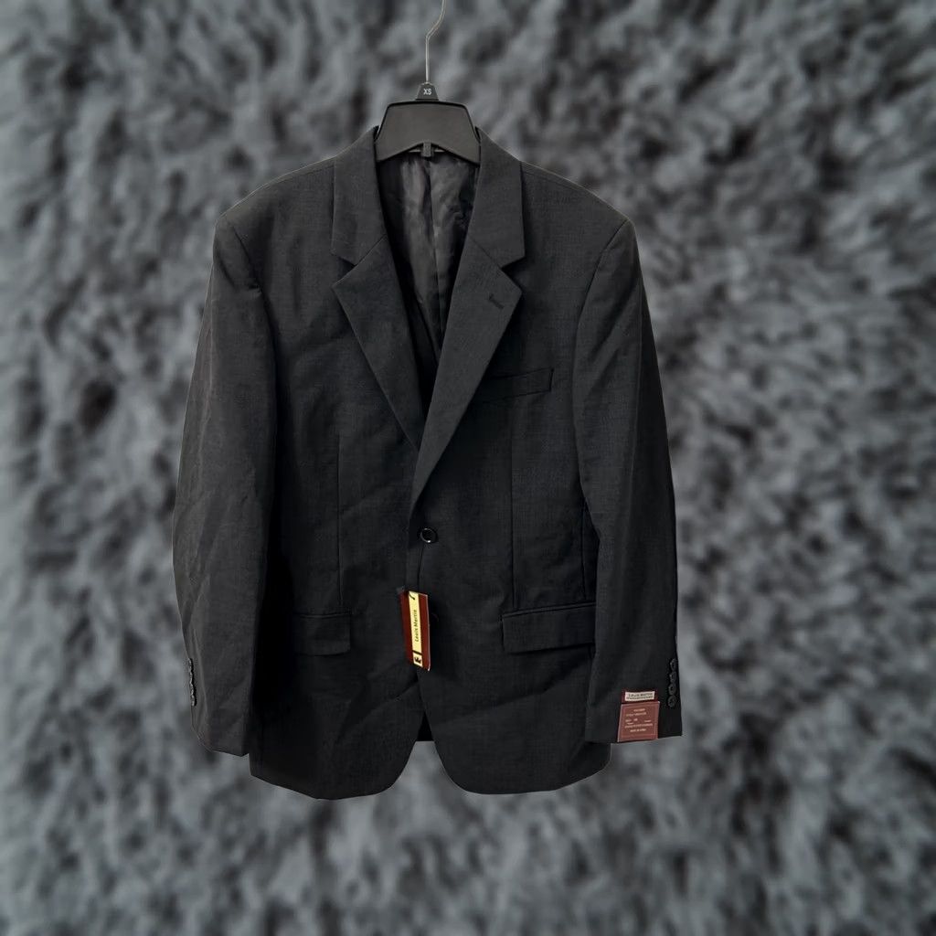Vintage VINTAGE Louis Martin Blazer Mens 38R Charcoal Gray Two-Button Notch Lapel Regular Fit Jacket NWT Size 38R - 1 Thumbnail