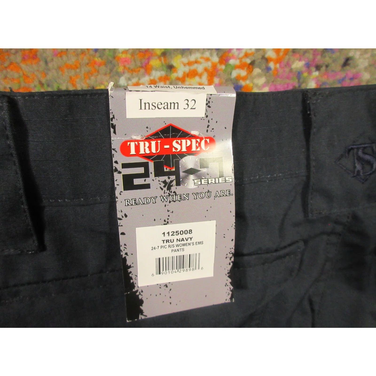 Vintage TRU-SPEC Pant Women 14 EMS 24 7 Series Cargo Workwear Ripstop Blue 36 in Waist Inseam 32 in Mid Rise Straight Pockets Size 36" / US 14 / IT 50 - 3 Thumbnail
