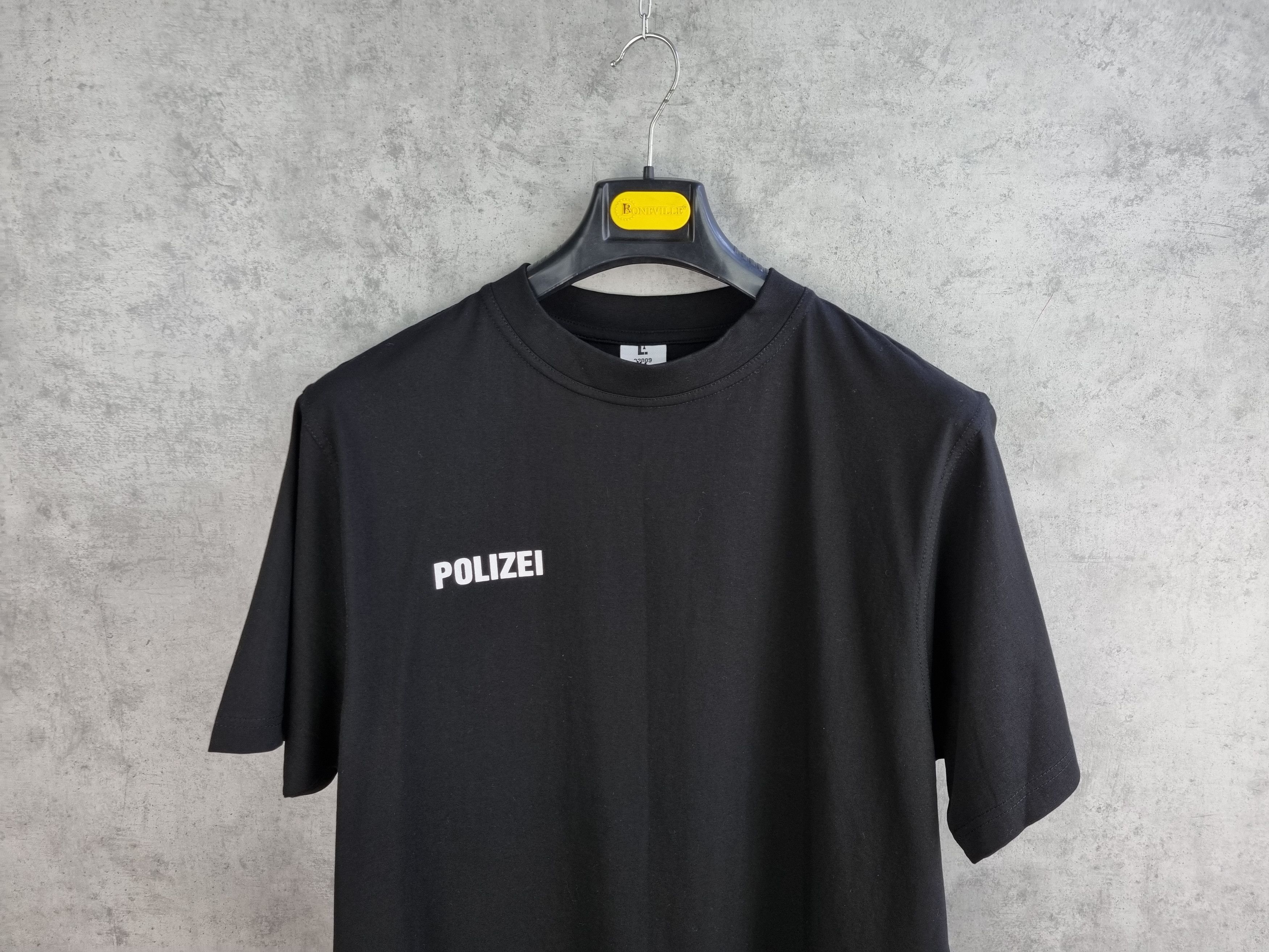 Vintage 90s Polizei Print Tee Shirt Vetements Style seen on Kanye Size US XL / EU 56 / 4 - 16 Thumbnail