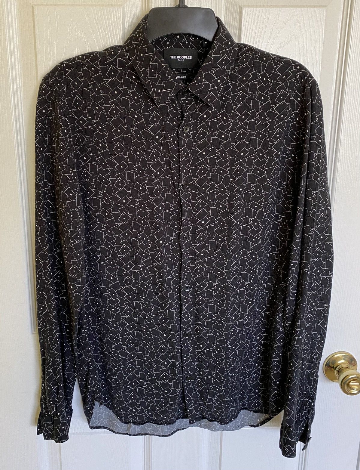 The Kooples The Kooples Paris Card Print Long Sleeve Button Up Shirt Size US M / EU 48-50 / 2 - 1 Thumbnail
