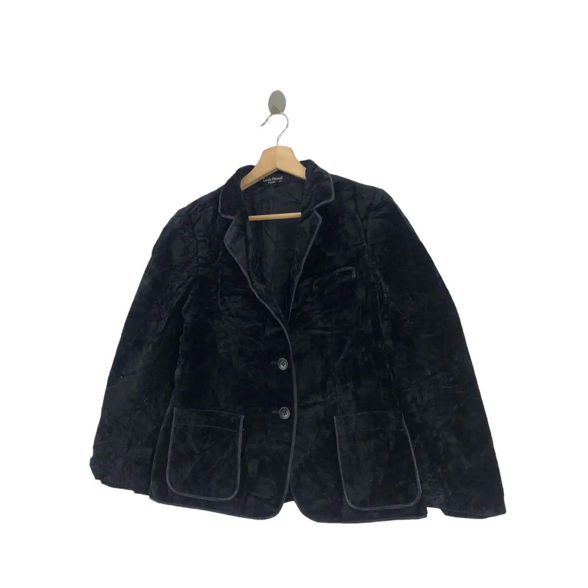 Louis Feraud Vtg 80’ LOUIS FERAUD PARIS Velvet Viscose Coat Blazer Suit Size S / US 4 / IT 40 - 4 Thumbnail