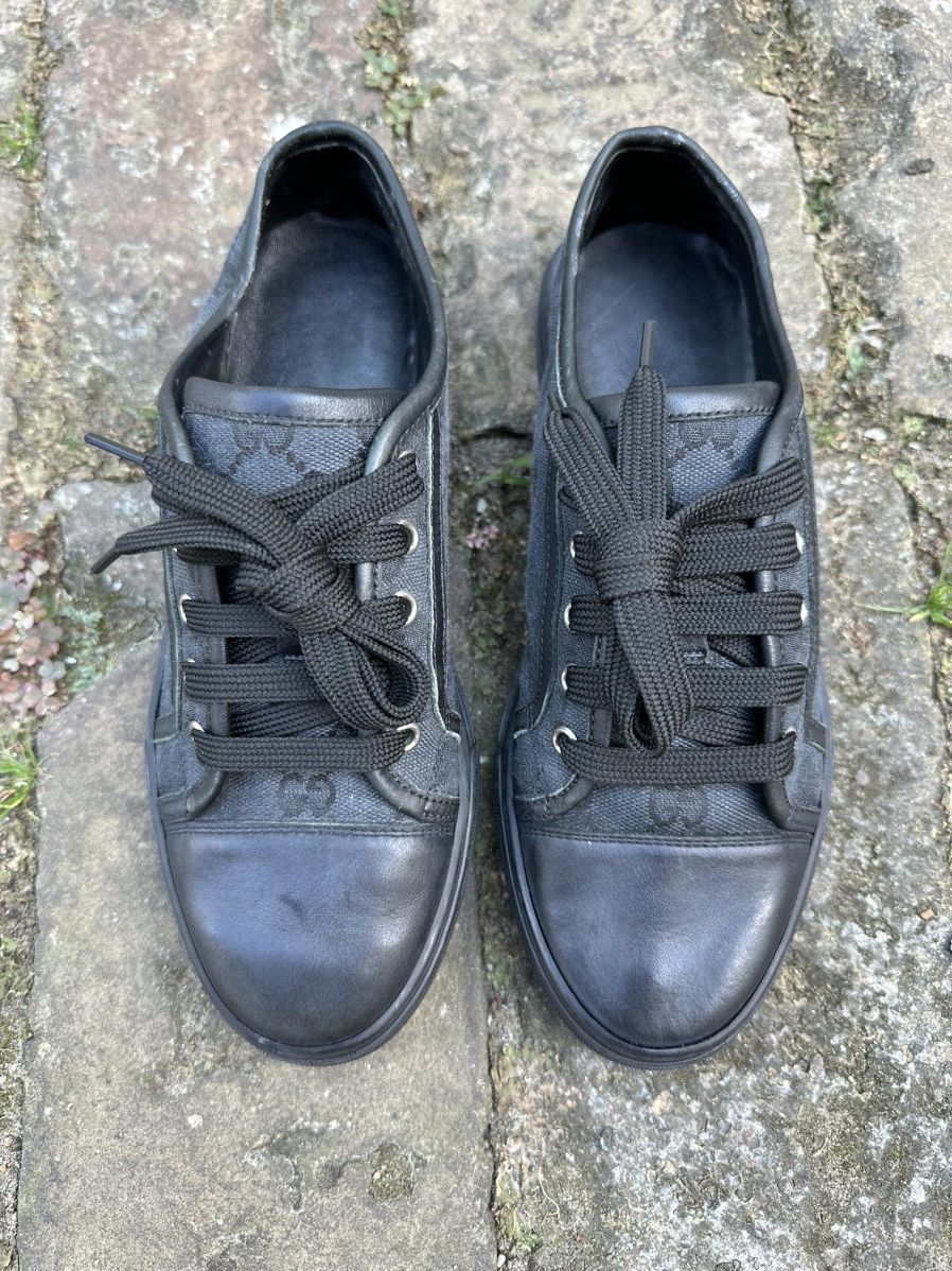 Gucci ✨Gucci GG✨(426187) Women’s Black Canvas/Leather Sneakers Size US 7.5 / IT 37.5 - 2 Thumbnail