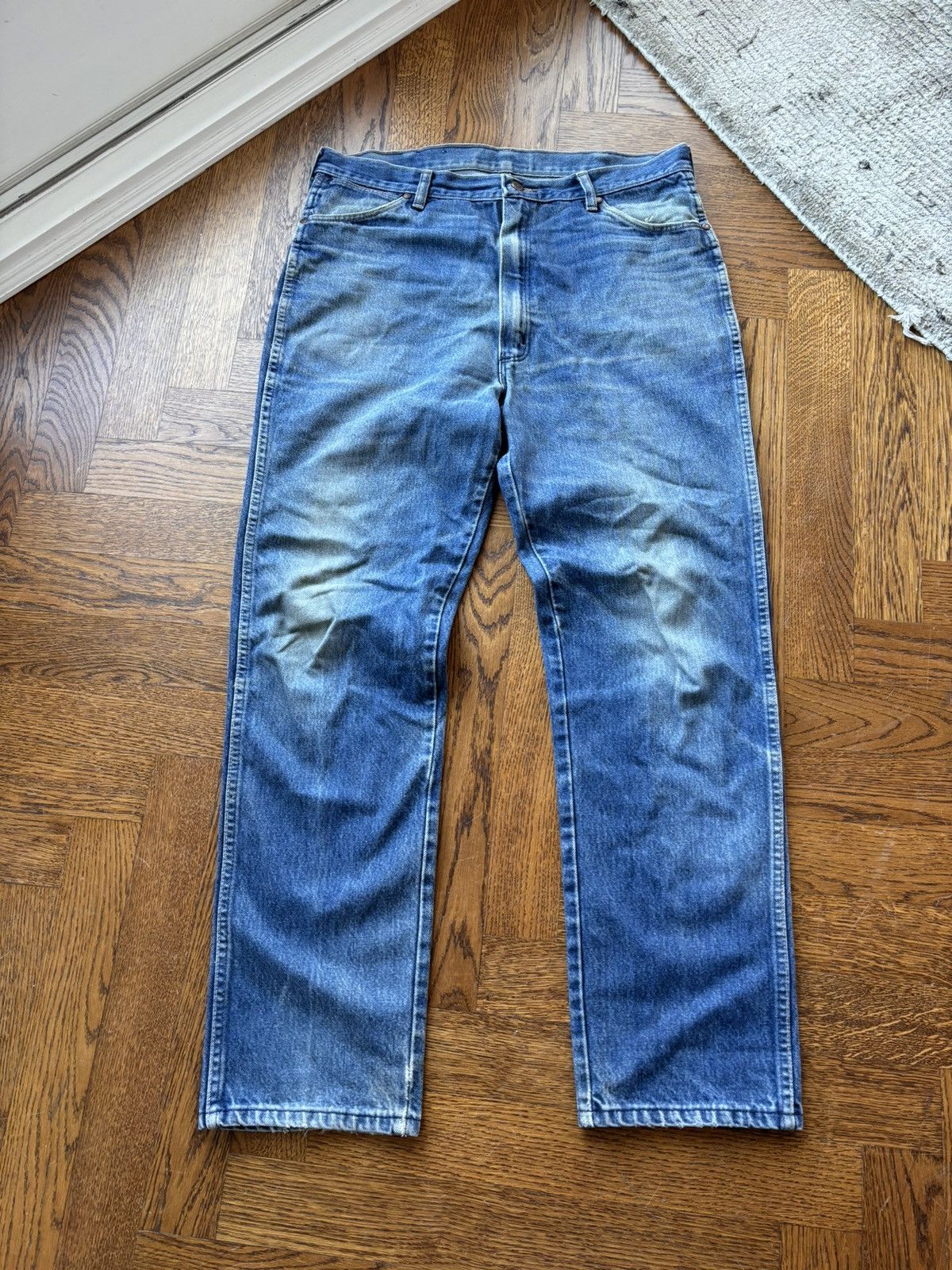 image of Made In Canada x Vintage Wrangler Blue Bell Jeans 80's 36X32 Faded Denim Usa in Blue Jean, Men's