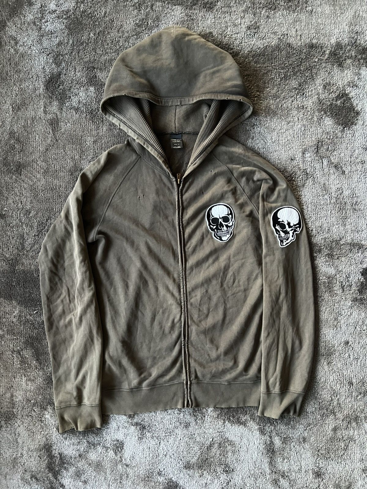 Number (N)ine Number (N)ine double skull zip up hoodie | Grailed